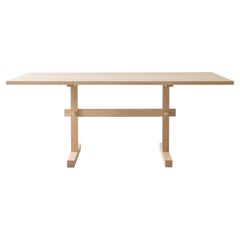 Gaspard Light Oak and Brass Dining Table 180 by Eberhart Furniture