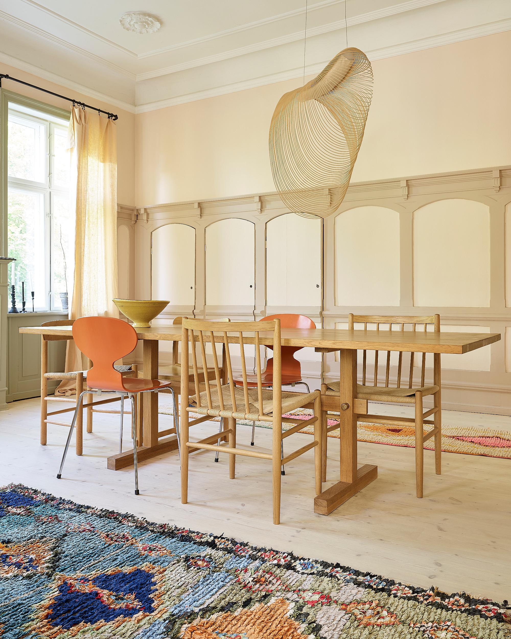 Gaspard Light Oak and Brass Dining Table 240 by Eberhart Furniture en vente 4