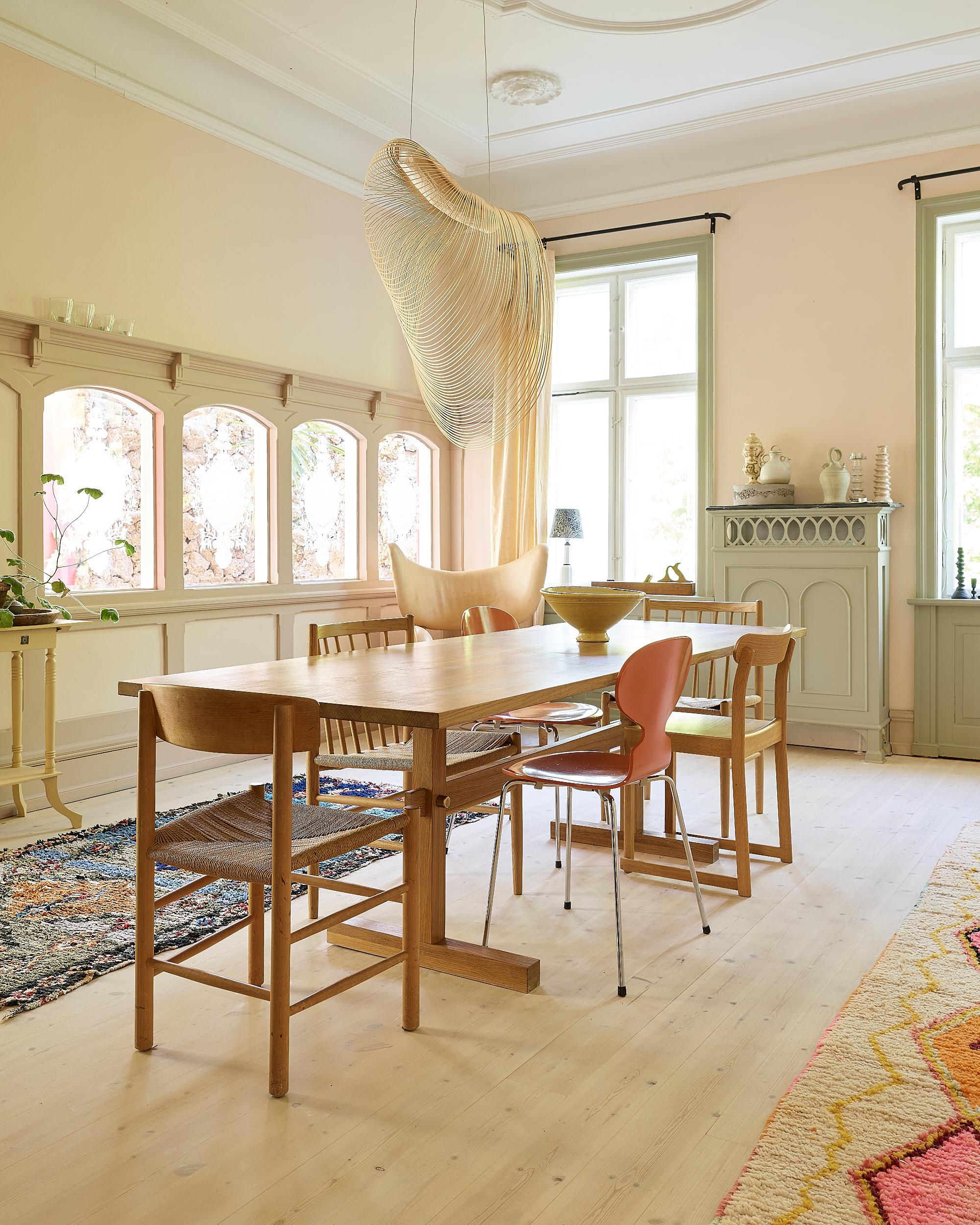 Gaspard Light Oak and Brass Dining Table 240 by Eberhart Furniture en vente 5