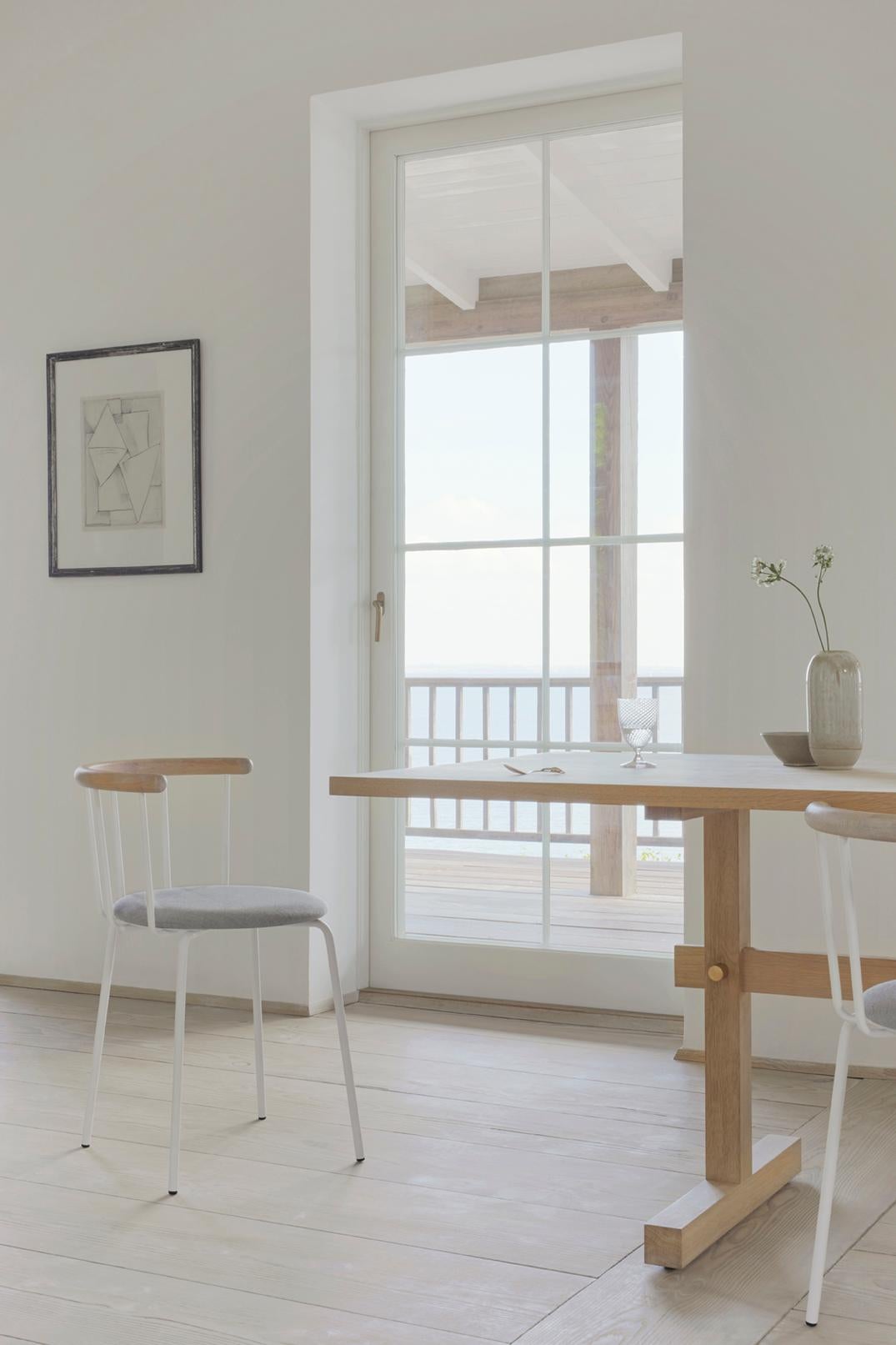 Gaspard Light Oak and Brass Dining Table 240 by Eberhart Furniture en vente 9