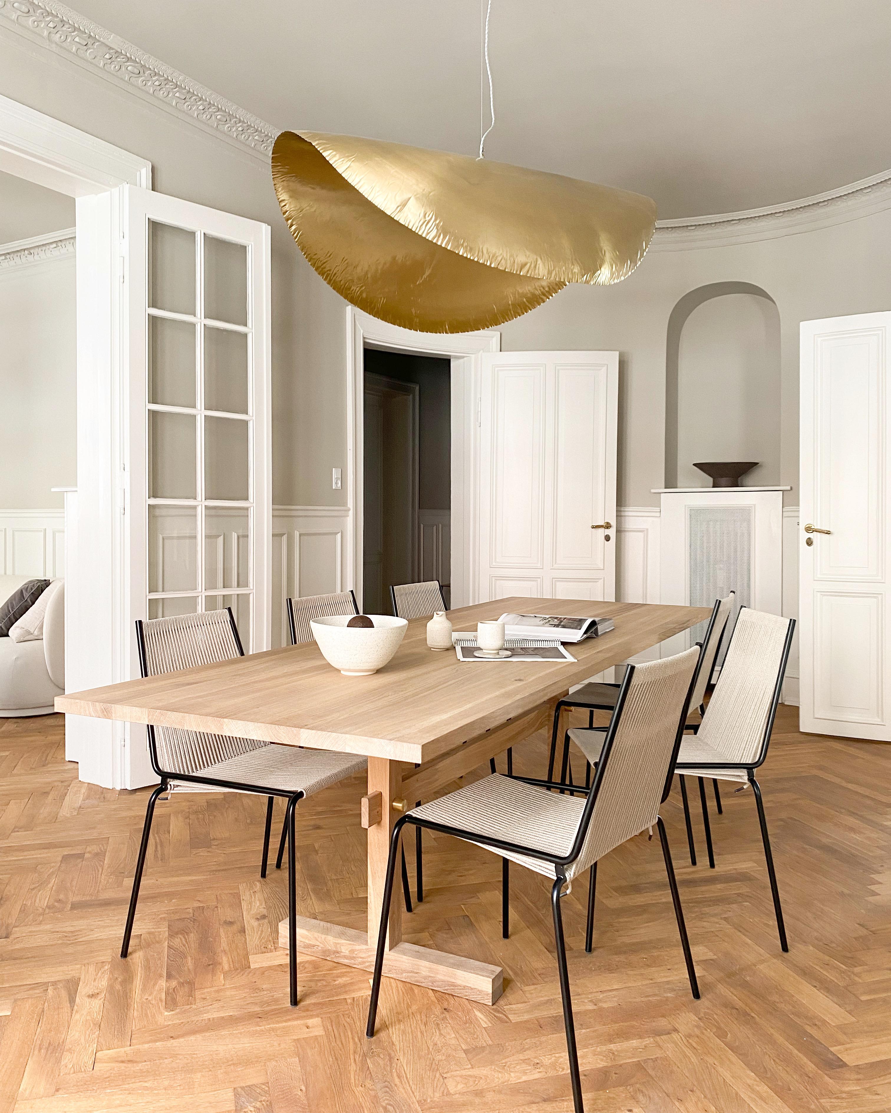 Gaspard Light Oak and Brass Dining Table 240 by Eberhart Furniture en vente 10