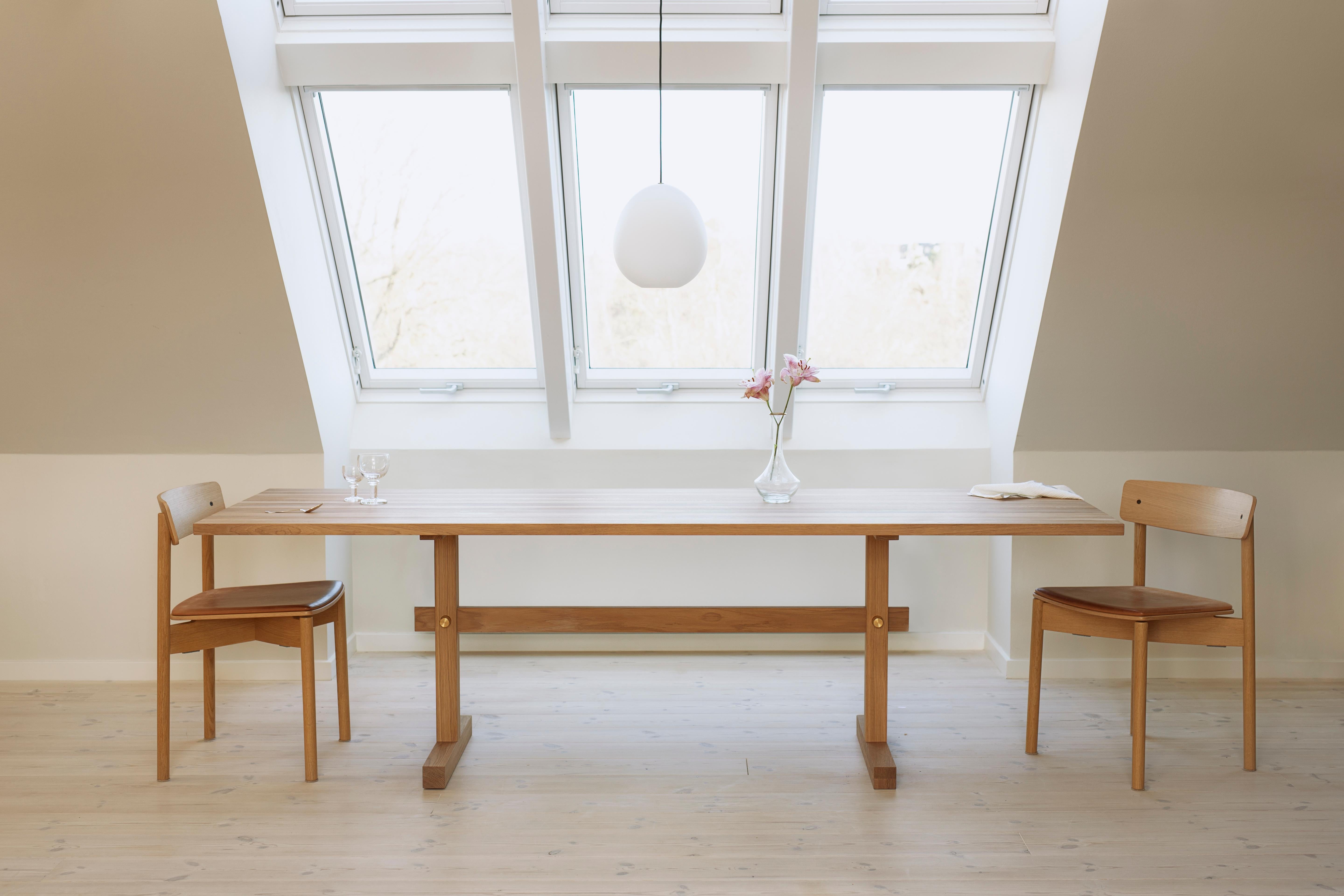 Gaspard Light Oak and Brass Dining Table 240 by Eberhart Furniture Neuf - En vente à Geneve, CH