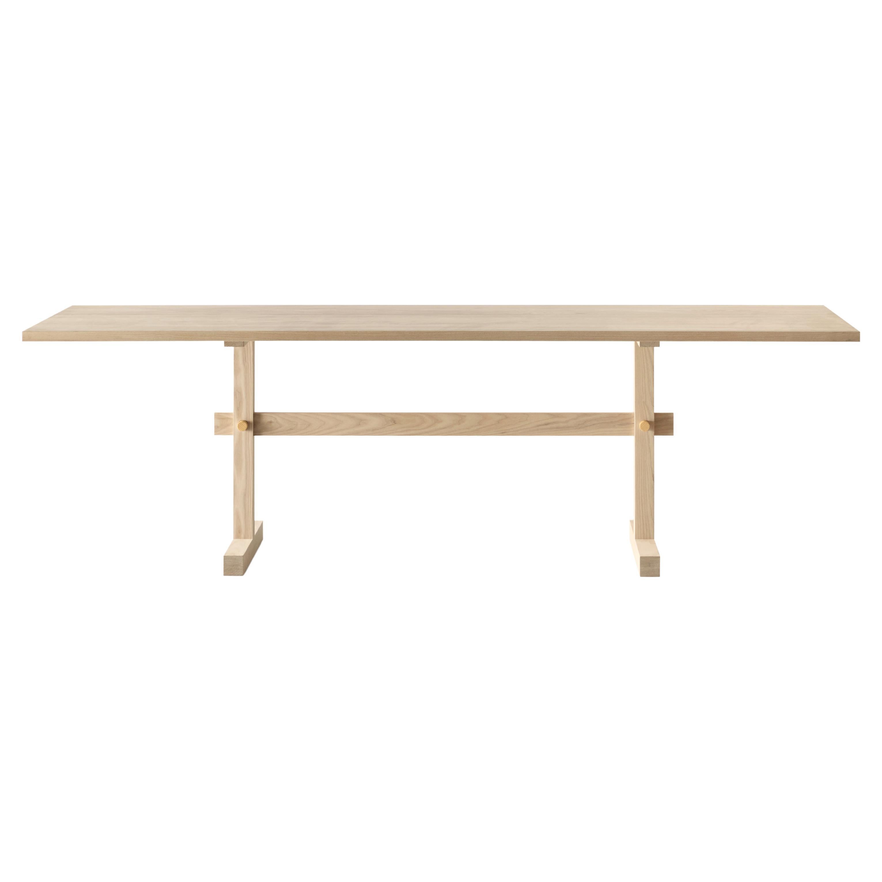 Gaspard Light Oak and Brass Dining Table 240 by Eberhart Furniture