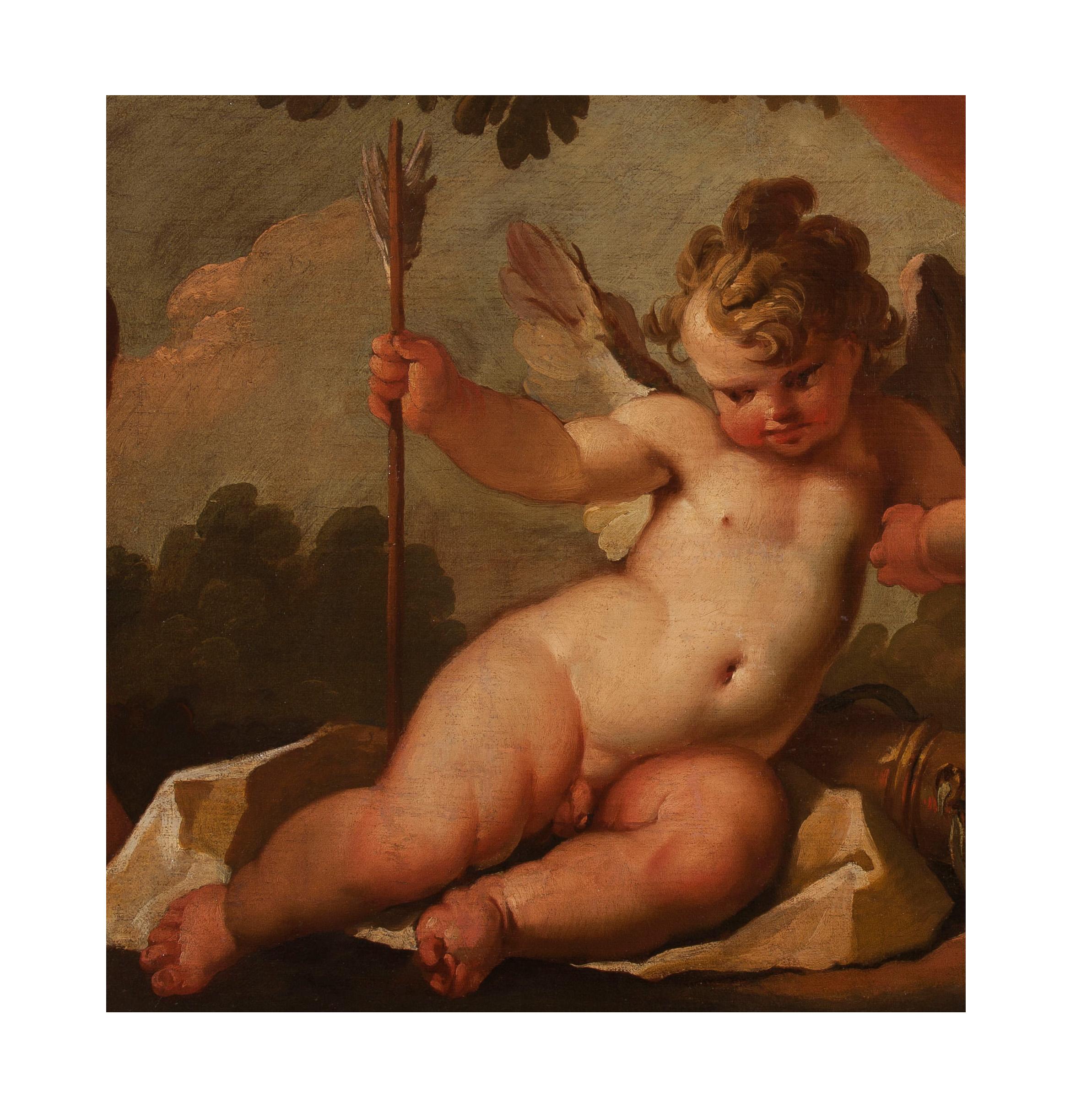 Siglo XVIII por Gaspare Diziani Cupidos jugando Óleo sobre lienzo en venta 2
