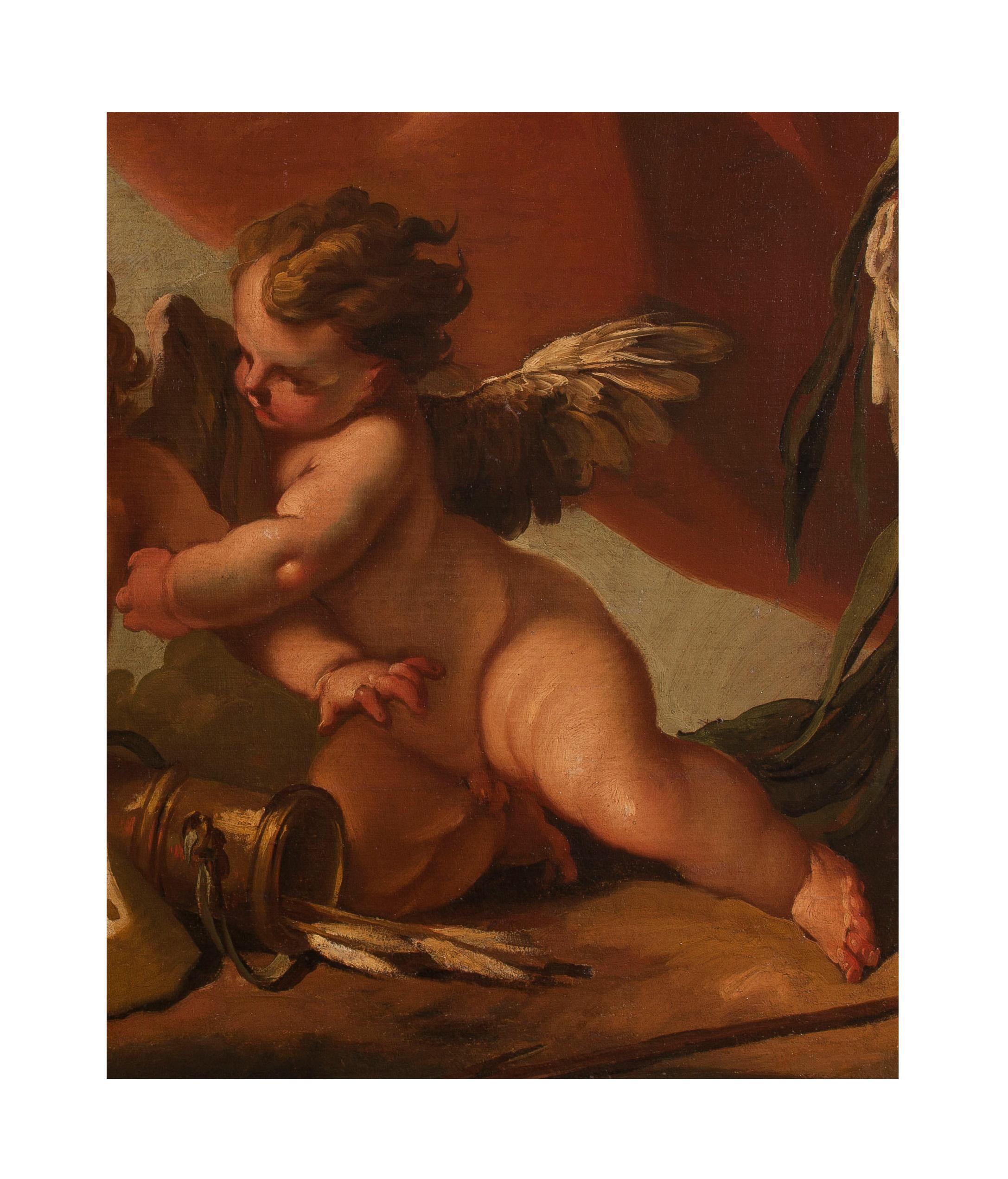 Siglo XVIII por Gaspare Diziani Cupidos jugando Óleo sobre lienzo en venta 3