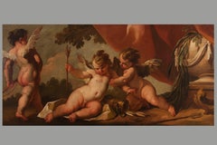 18th Century by Gaspare Diziani Cupids at play Oil on canvas