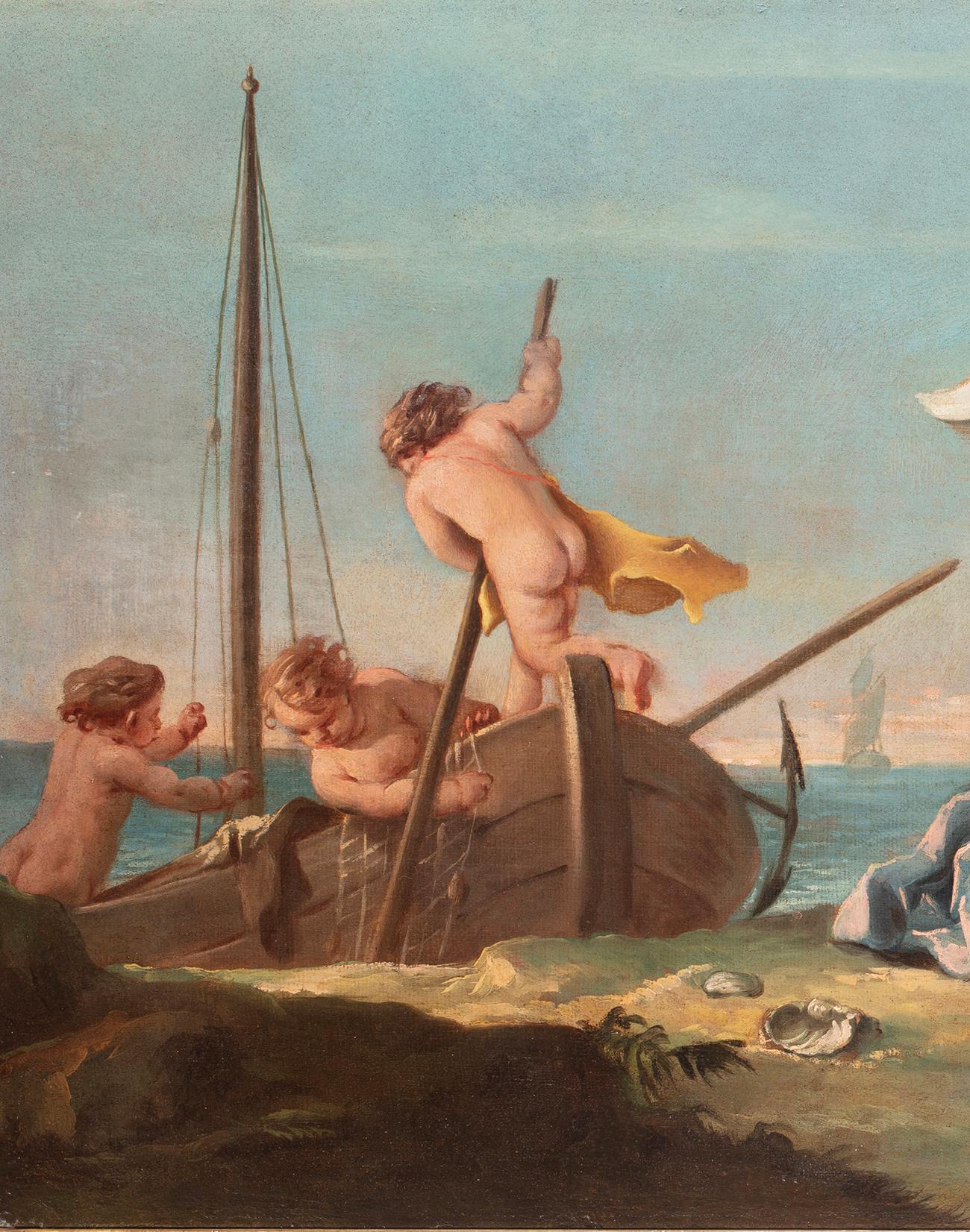 Huile sur toile du 18ème siècle par Gaspare Diziani Vénus avec Cupidon en vente 2