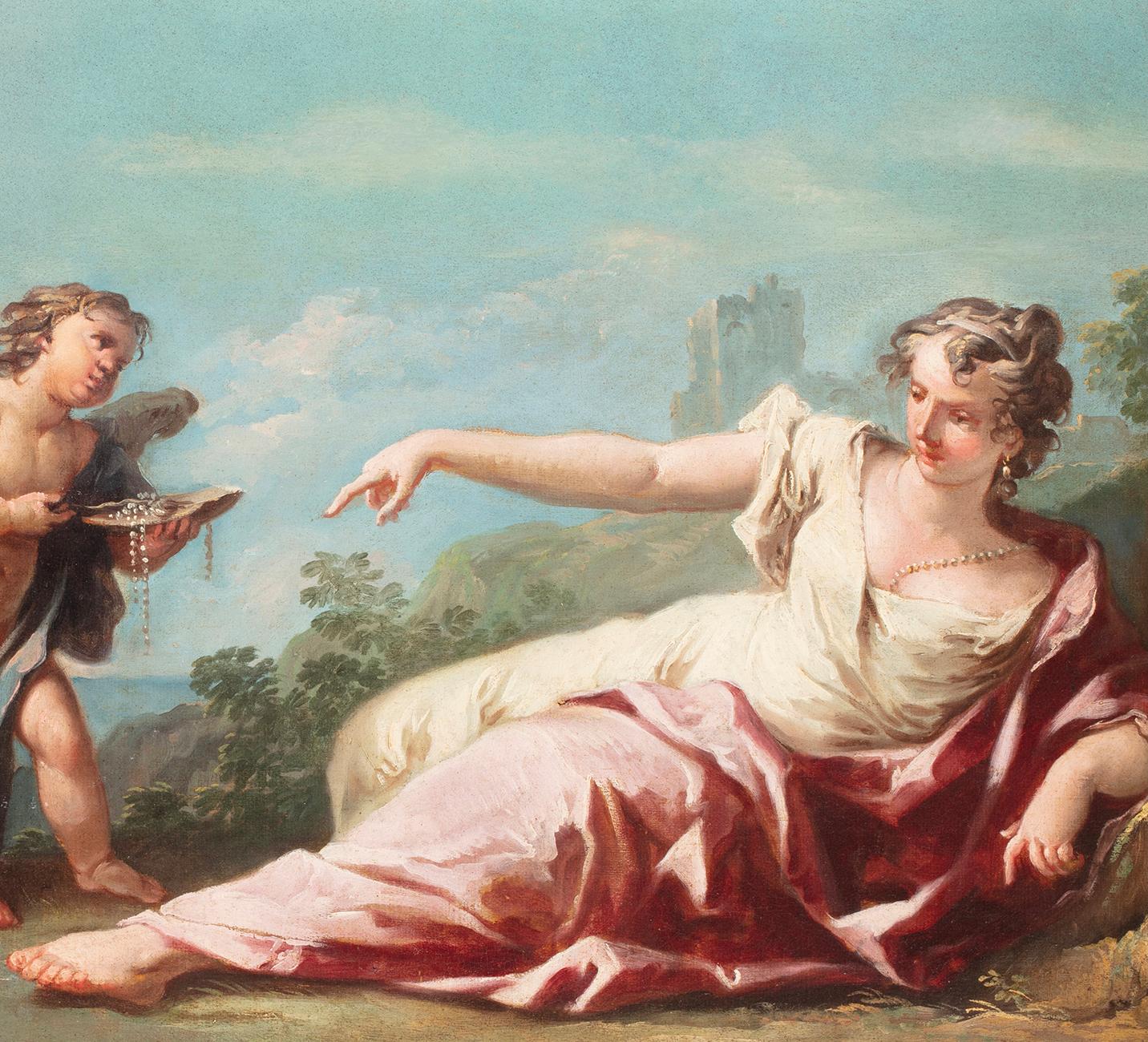 Huile sur toile du 18ème siècle par Gaspare Diziani Vénus avec Cupidon en vente 3