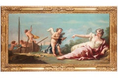 18th Century by Gaspare Diziani Venus With Cupid Oil on Canvas