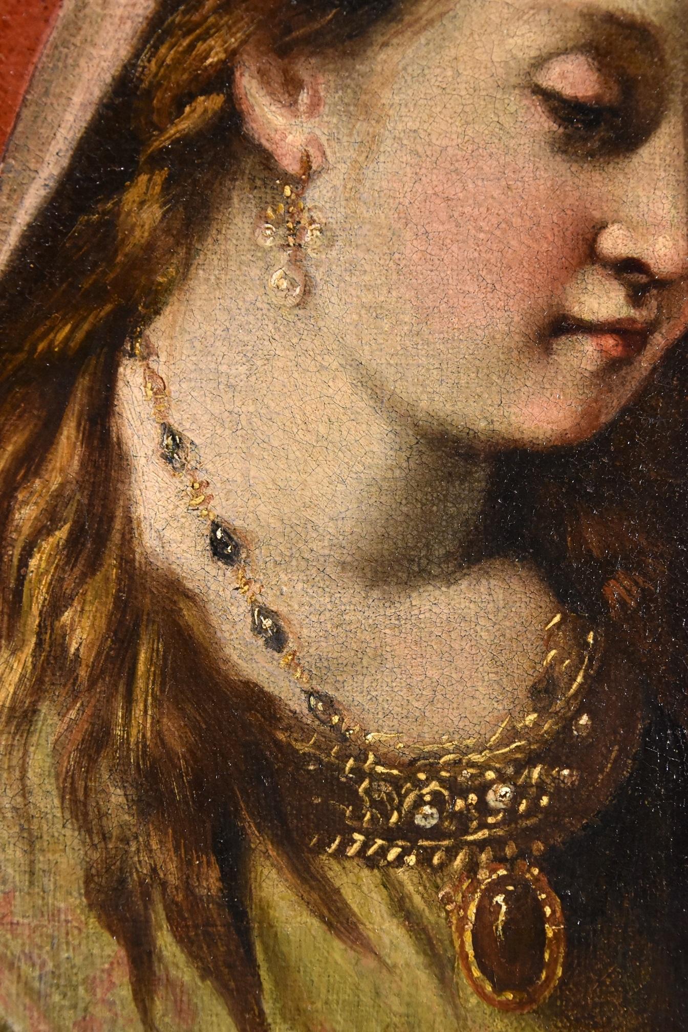 Portrait Woman Princess Diziani Paint 18th Century Oil on canvas Old master Art For Sale 7