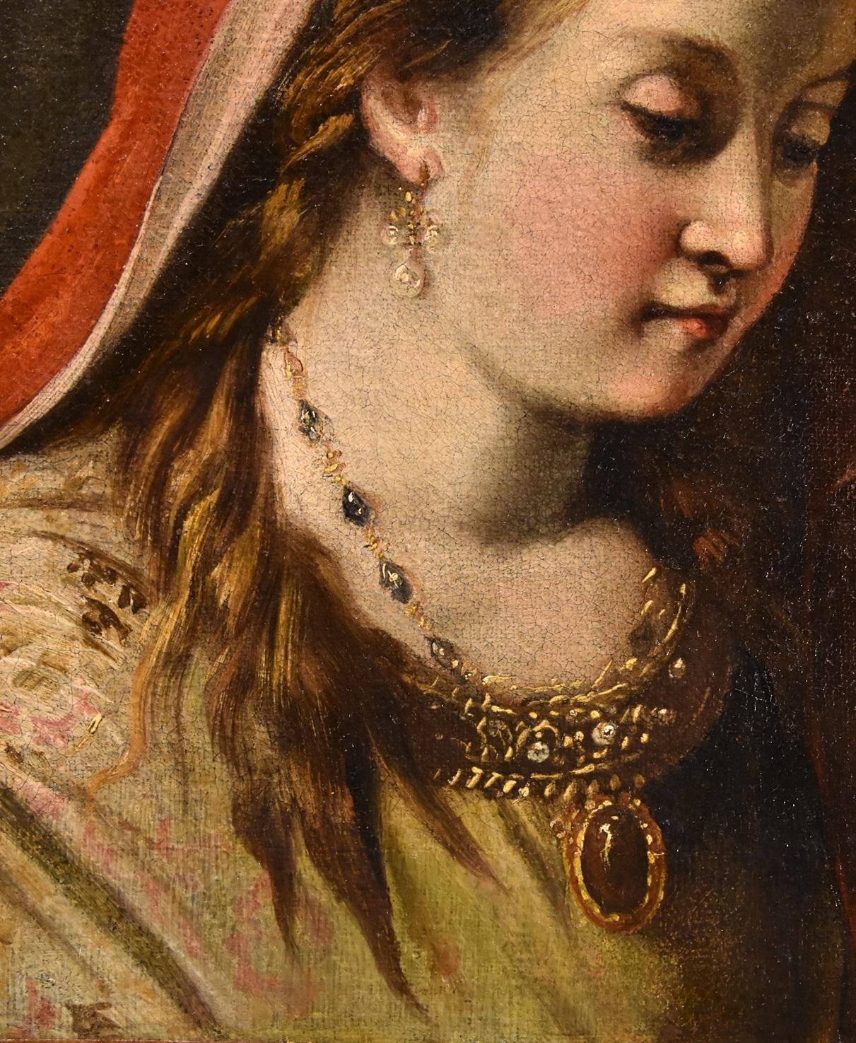 Portrait Woman Princess Diziani Paint 18th Century Oil on canvas Old master Art For Sale 1