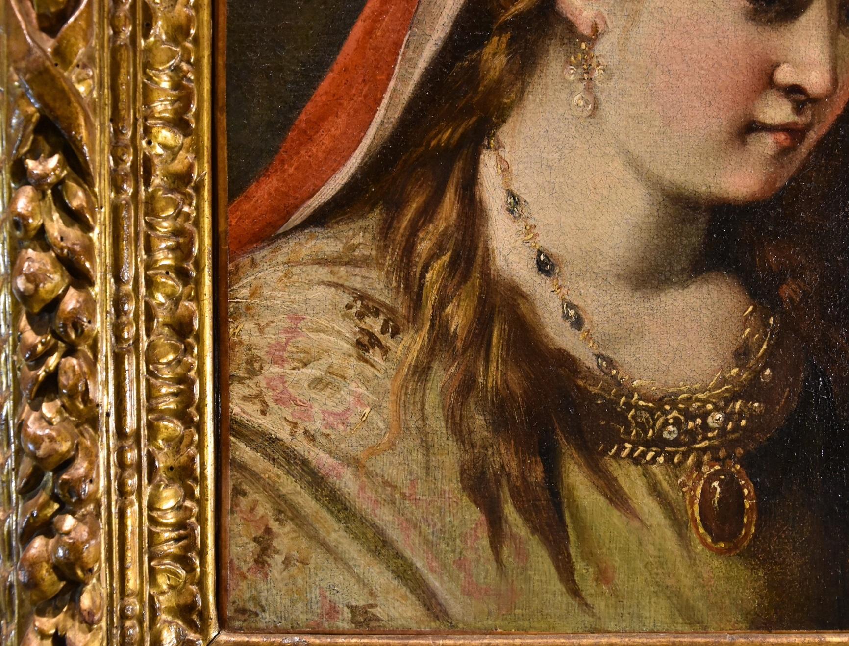 Portrait Woman Princess Diziani Paint 18th Century Oil on canvas Old master Art For Sale 2