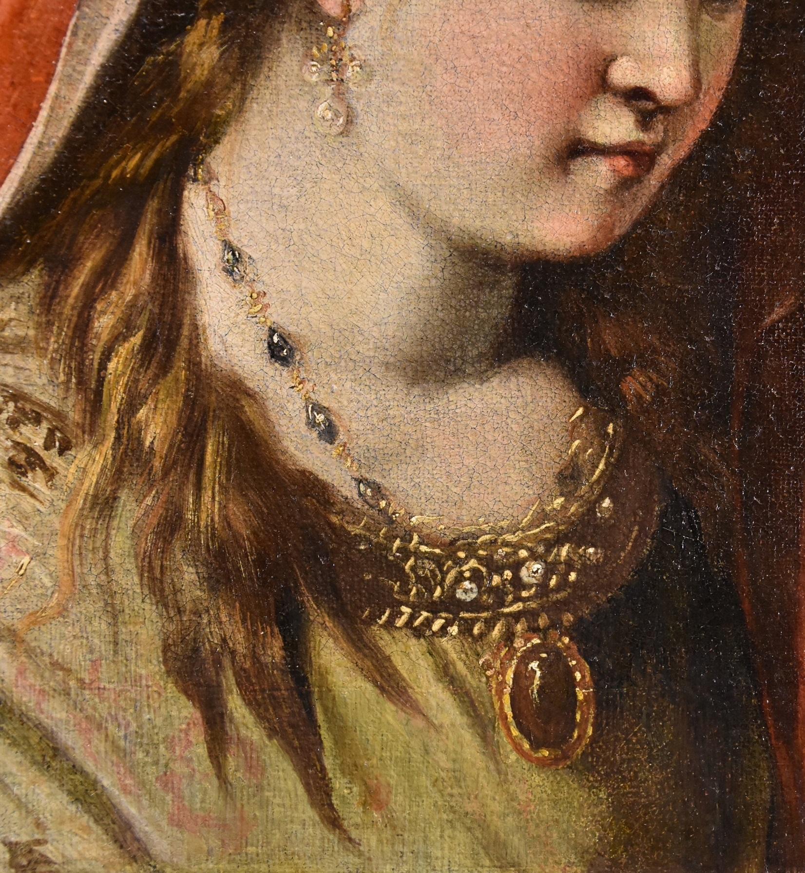 Portrait Woman Princess Diziani Paint 18th Century Oil on canvas Old master Art For Sale 4