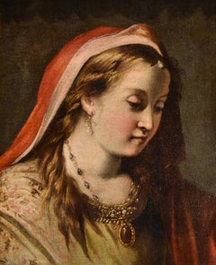Portrait Femme Princesse Masterly Peinture 18ème siècle Huile sur toile Art ancien