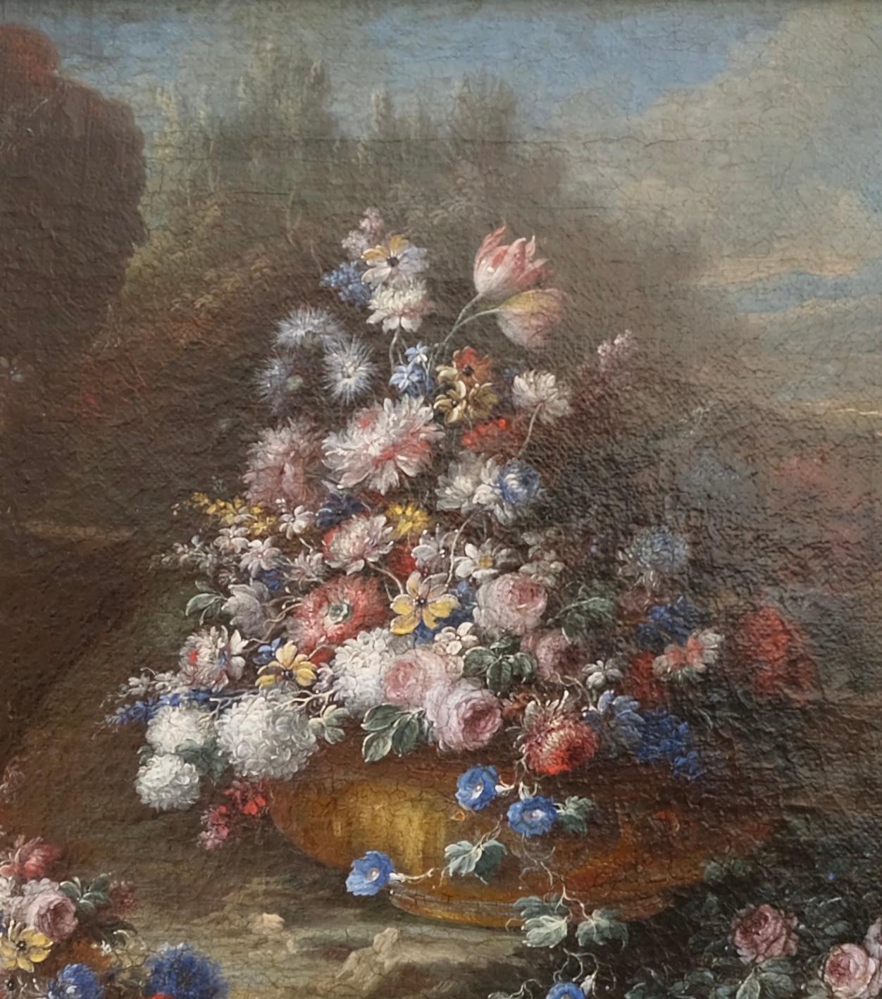 Still Life with Large Vase and Cascade of Flowers in a Garden, Naples, c. 1720 (Braun), Still-Life Painting, von Gaspare Lopez