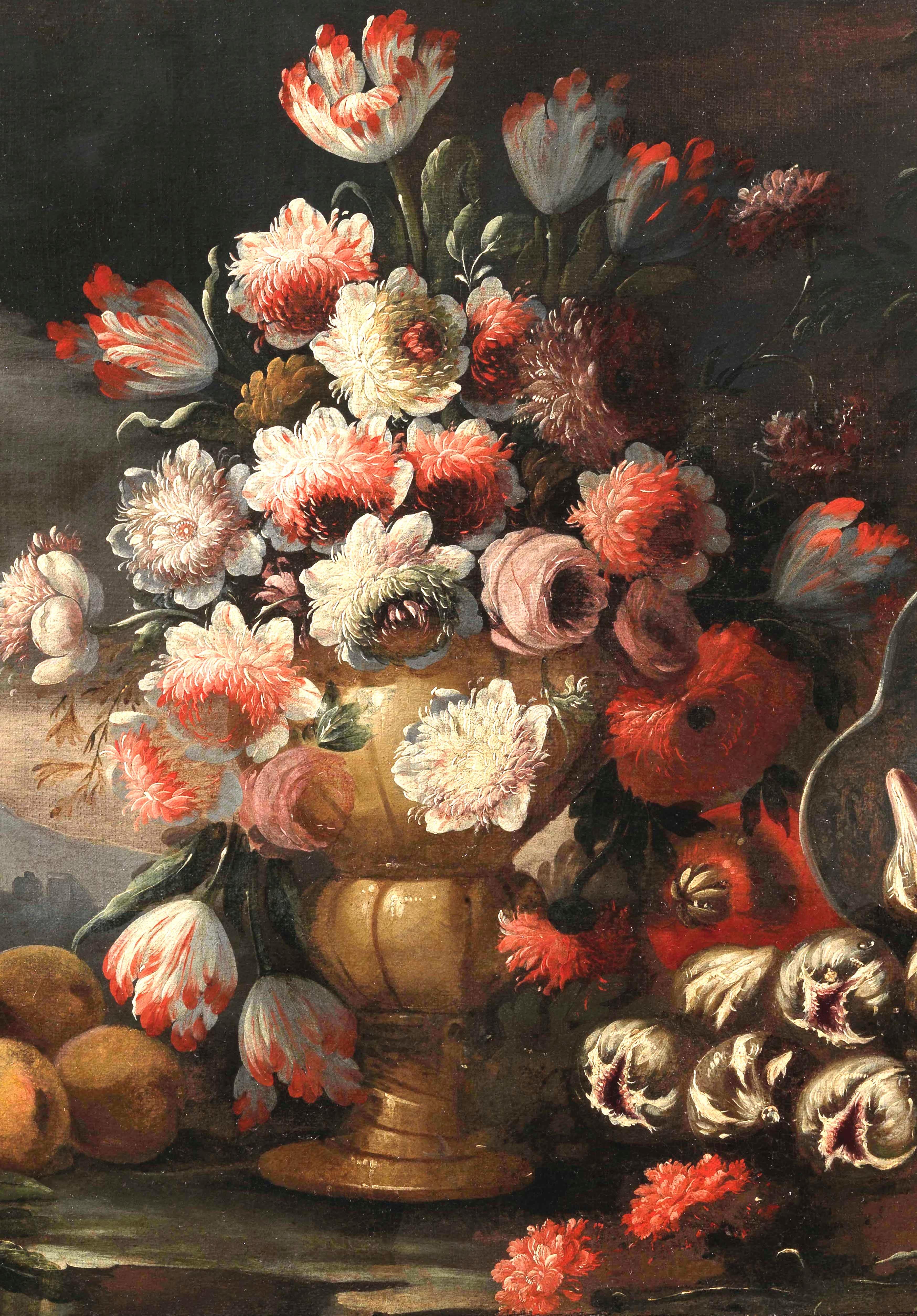 Two Exceptional Italian 18th Century Still-Life Paintings by Lopez & Houbraken 1