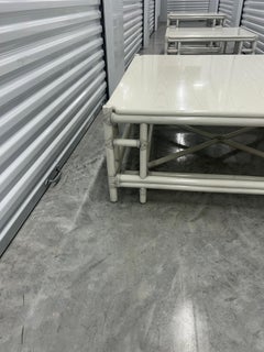 Gasparucci Italo signed large white lacquer coffee table.. two more available