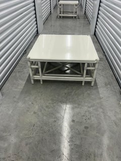 Gasparucci Italo signed white lacquer coffee table. Two others available.