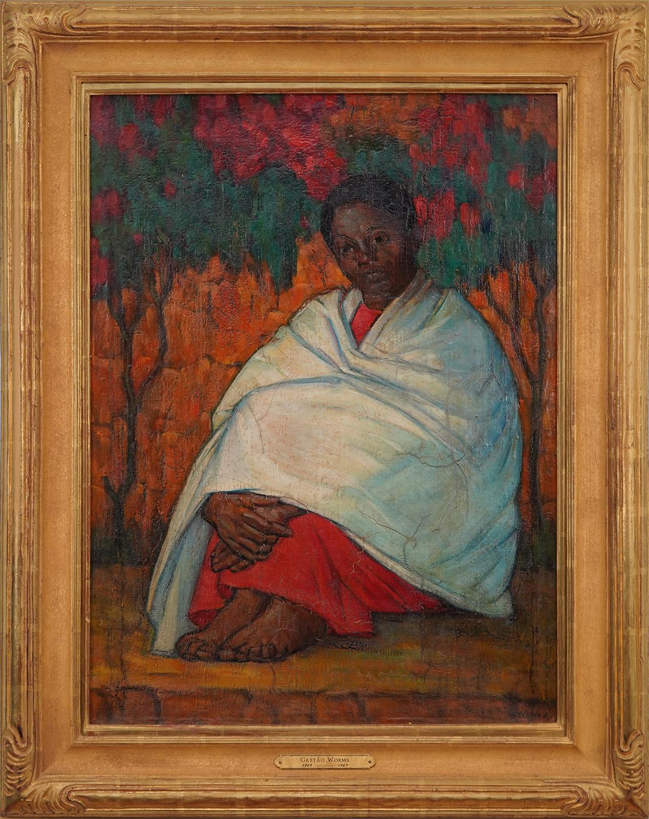 Garçon Assis - Painting di Gastão Worms 