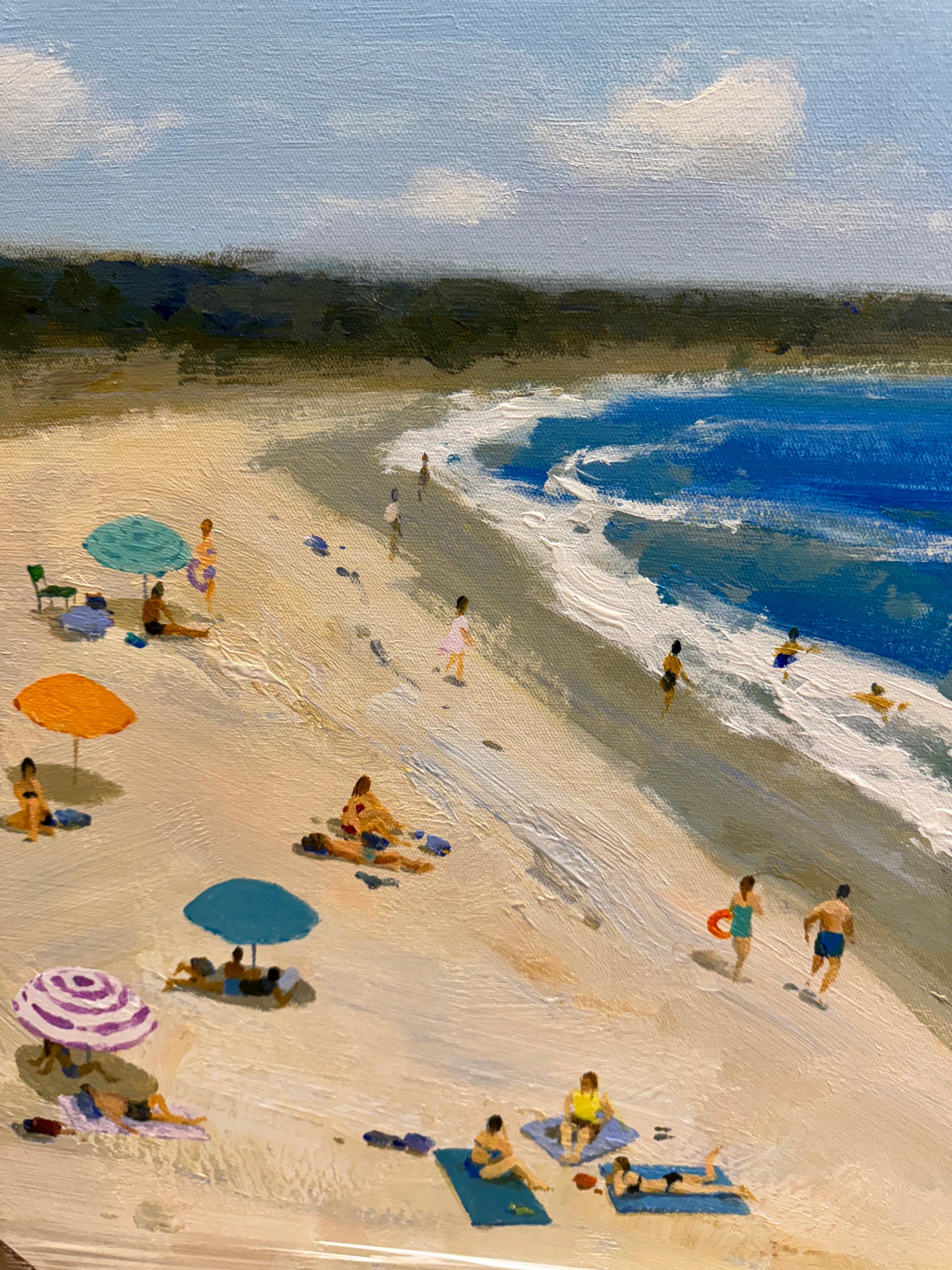 Headed to the Coast - Gray Landscape Painting by Gaston