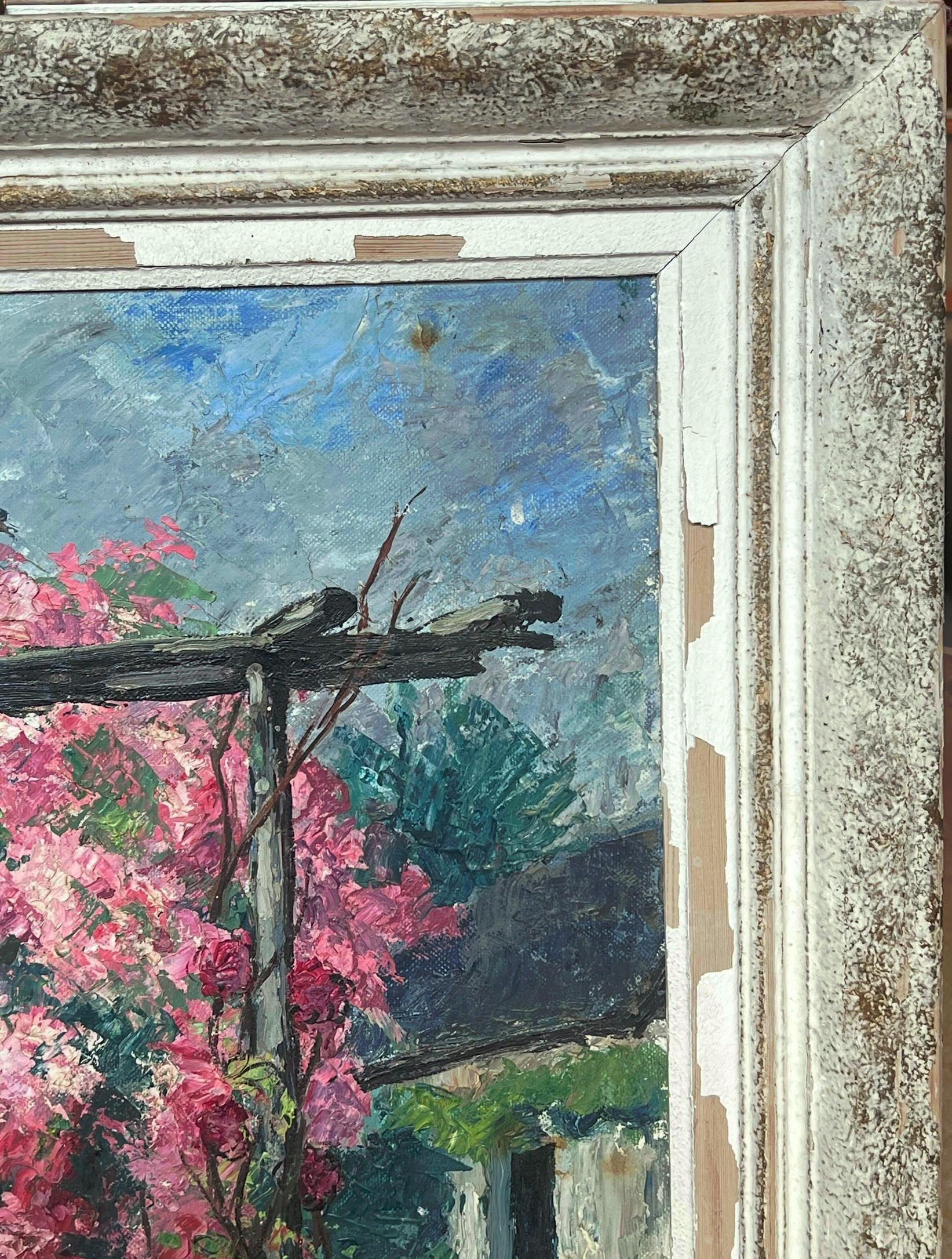Arco da giardino fiorito impressionista francese del 1950 firmato Impressionista - Painting di Gaston ANDRE (1884-1970)