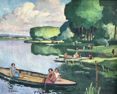 "Fisherwomen in Veneux" original painting on canvas
