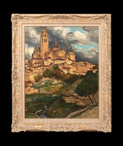 "Vue de la cathédrale de Ségovie", circa 1930 by Gaston Balande (1880-1970)