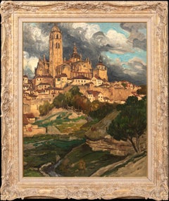 "Vue de la cathédrale de Ségovie", circa 1930 by Gaston Balande (1880-1970)