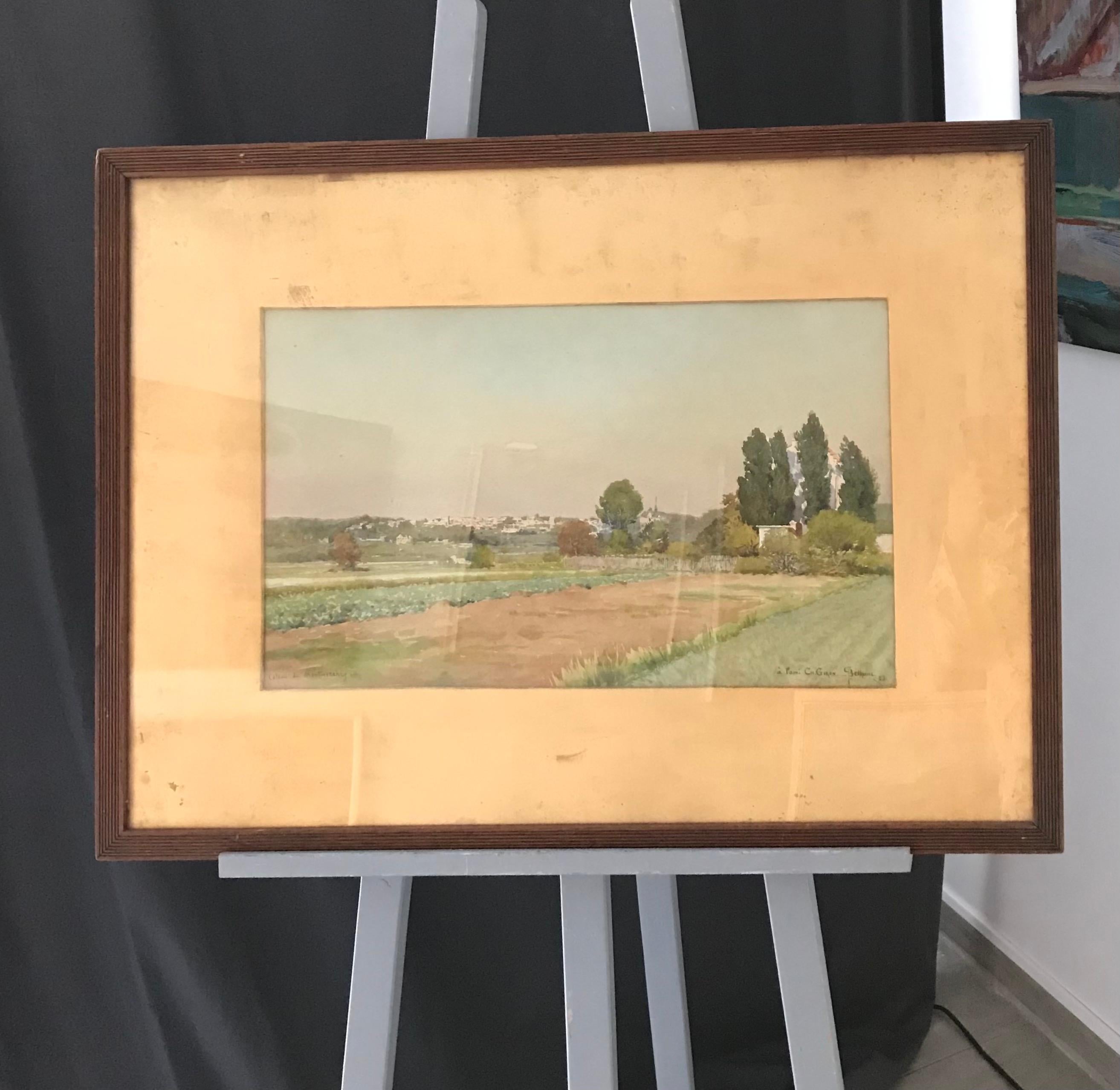 Countryside landscape - Painting by Gaston Béthune