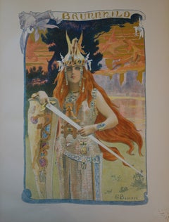 Wagner : Nibelungen, the Valkyrie Brunhilde - Original lithograph - 1898