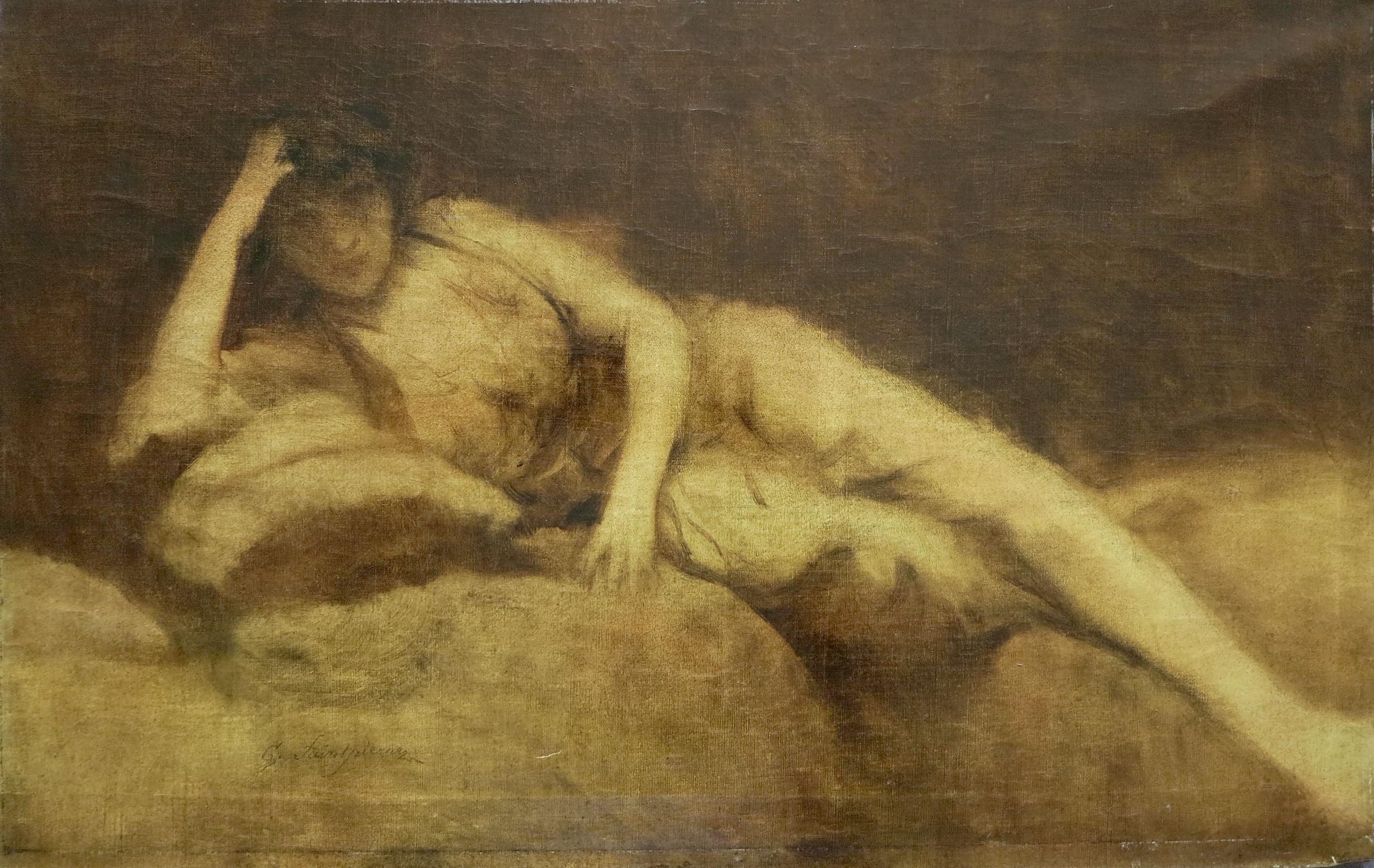 Odalisca mentirosa - Painting de Gaston Casimir SAINT-PIERRE