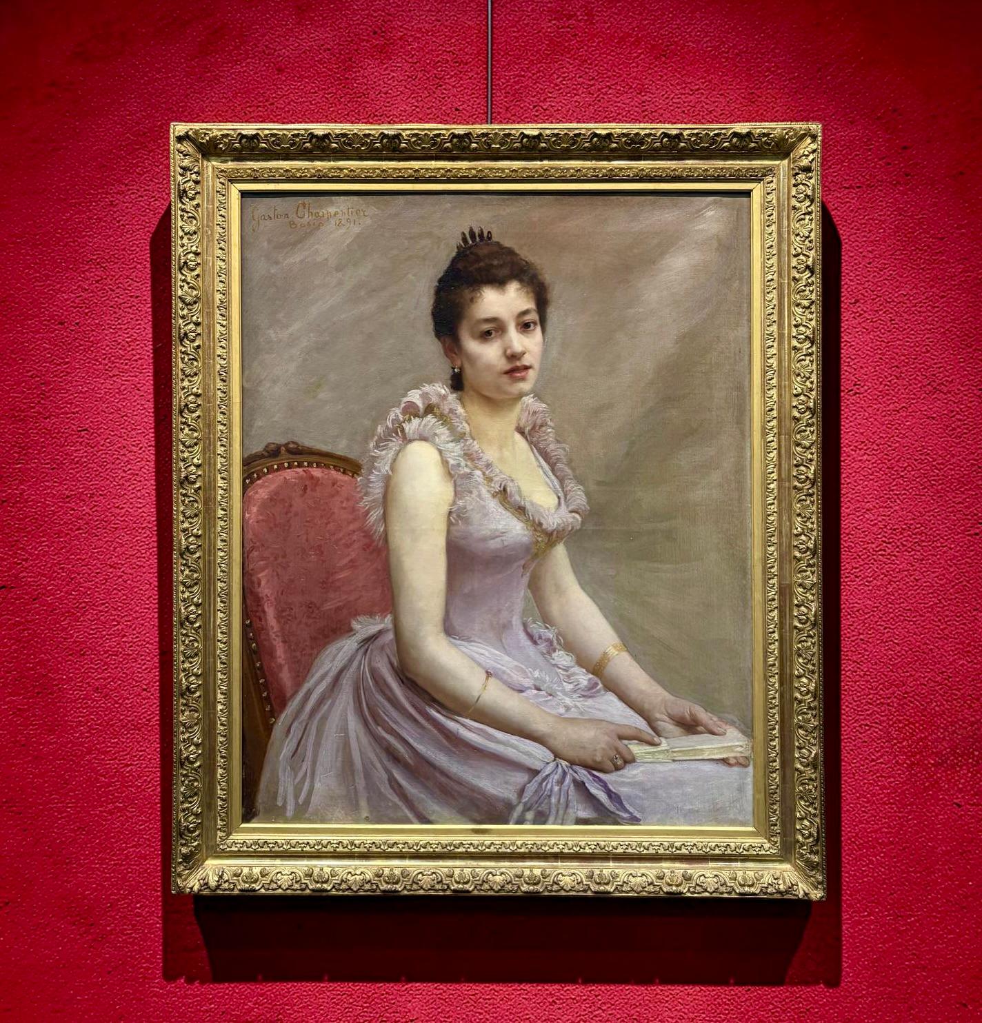 Ritratto di Ragazza Pittura Francese del XIX secolo Firmato