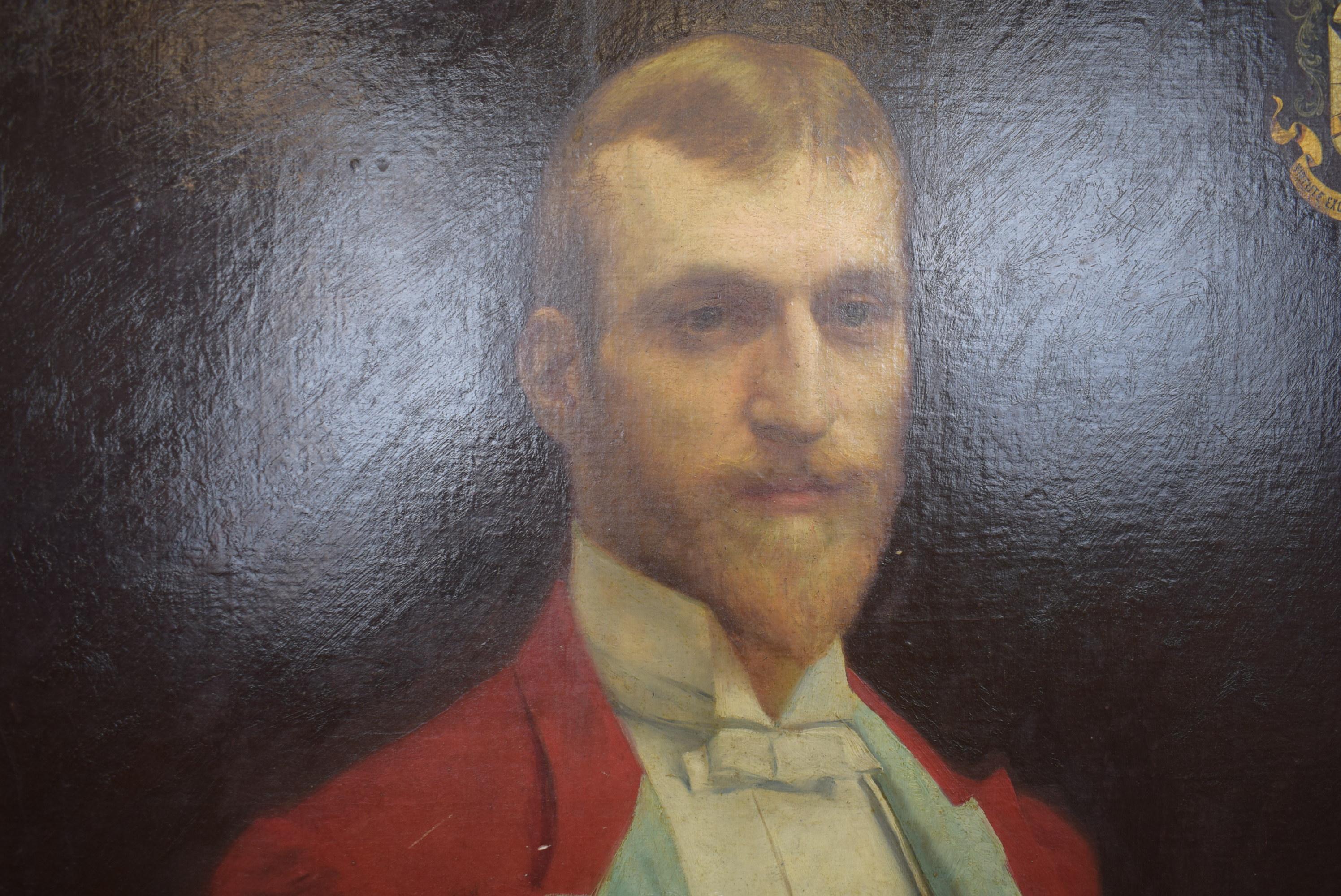 Portrait de George Cary avec écusson de famille O/C par Gaston Charpentier-Bosio en vente 3