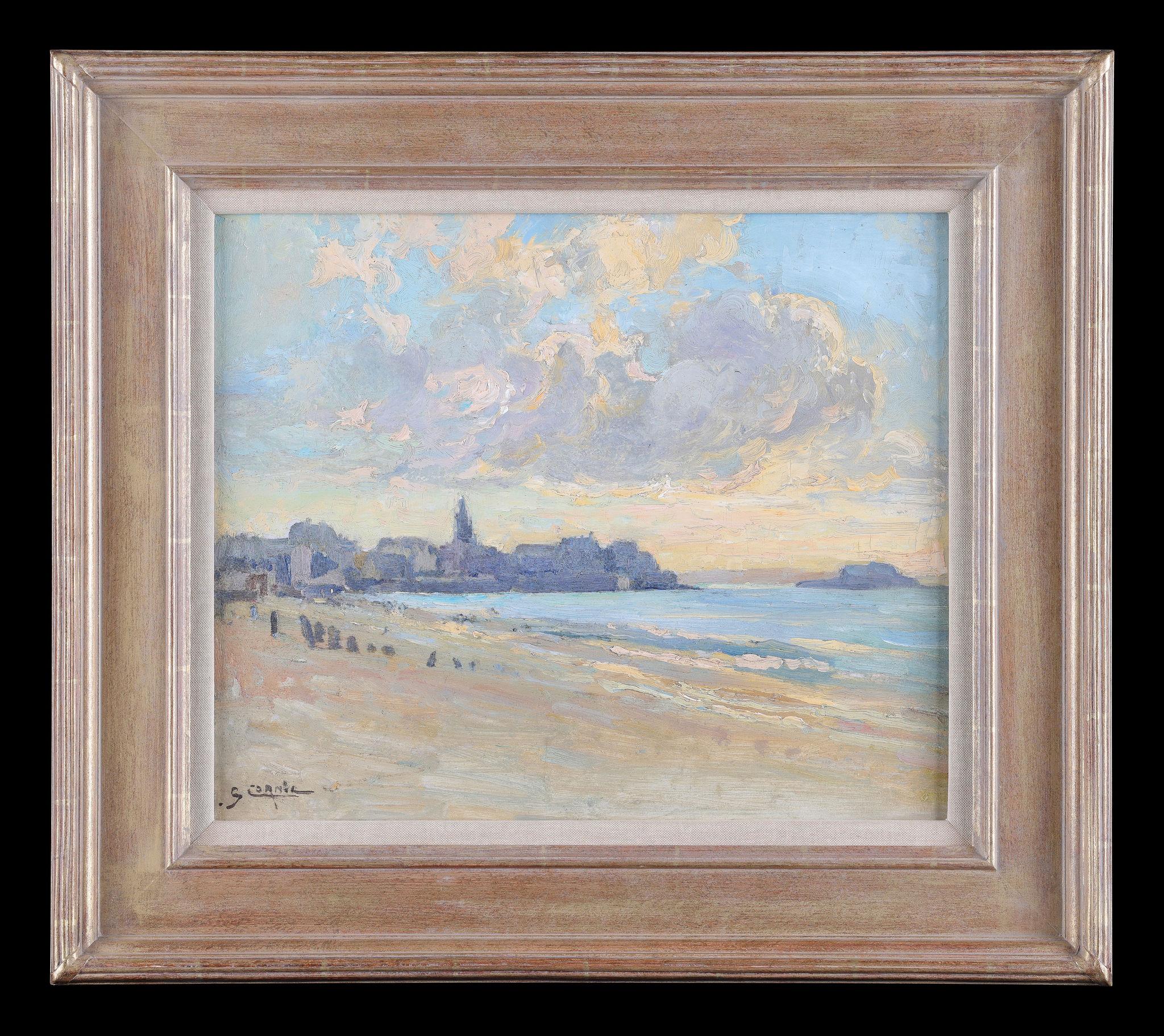 Gaston  CORNIL
Francese 1883 - 1960

Un bellissimo dipinto di Gaston Cornil sulla costa della Francia. La texture all'interno della sua tavolozza funziona meravigliosamente con il suo talento nel creare un effetto tridimensionale con le onde e la