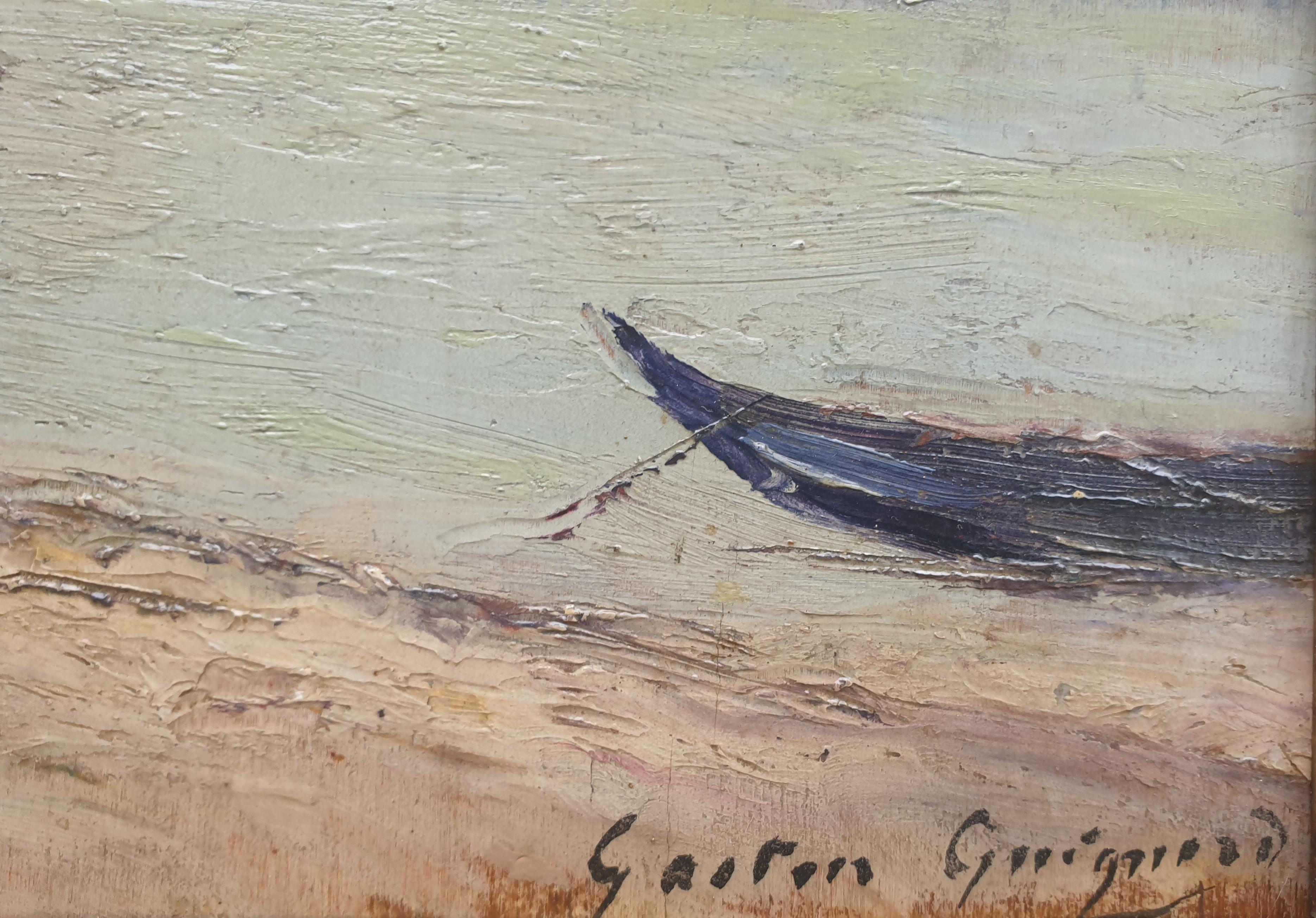 GUIGNARD Bordeaux painter Port boats French Impressionism  19th 1