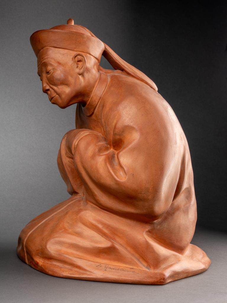 Autre Gaston Hauchecorne : « dignitaire chinoise », sculpture en terre cuite, circa 1925 en vente