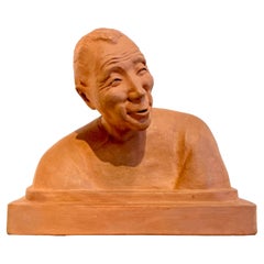 Gaston Hauchecorne : "Chinese man smiling", terracotta artist proof circa 1943