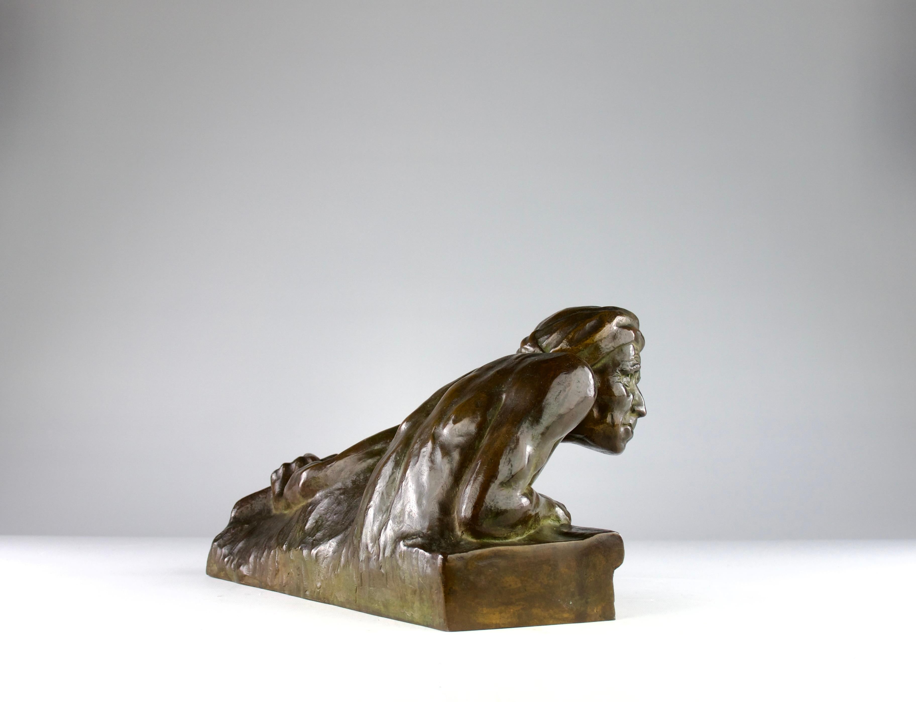 Gaston Hauchecorne, Malay Pirate Bronze Sculpture, France 1900s For Sale 7