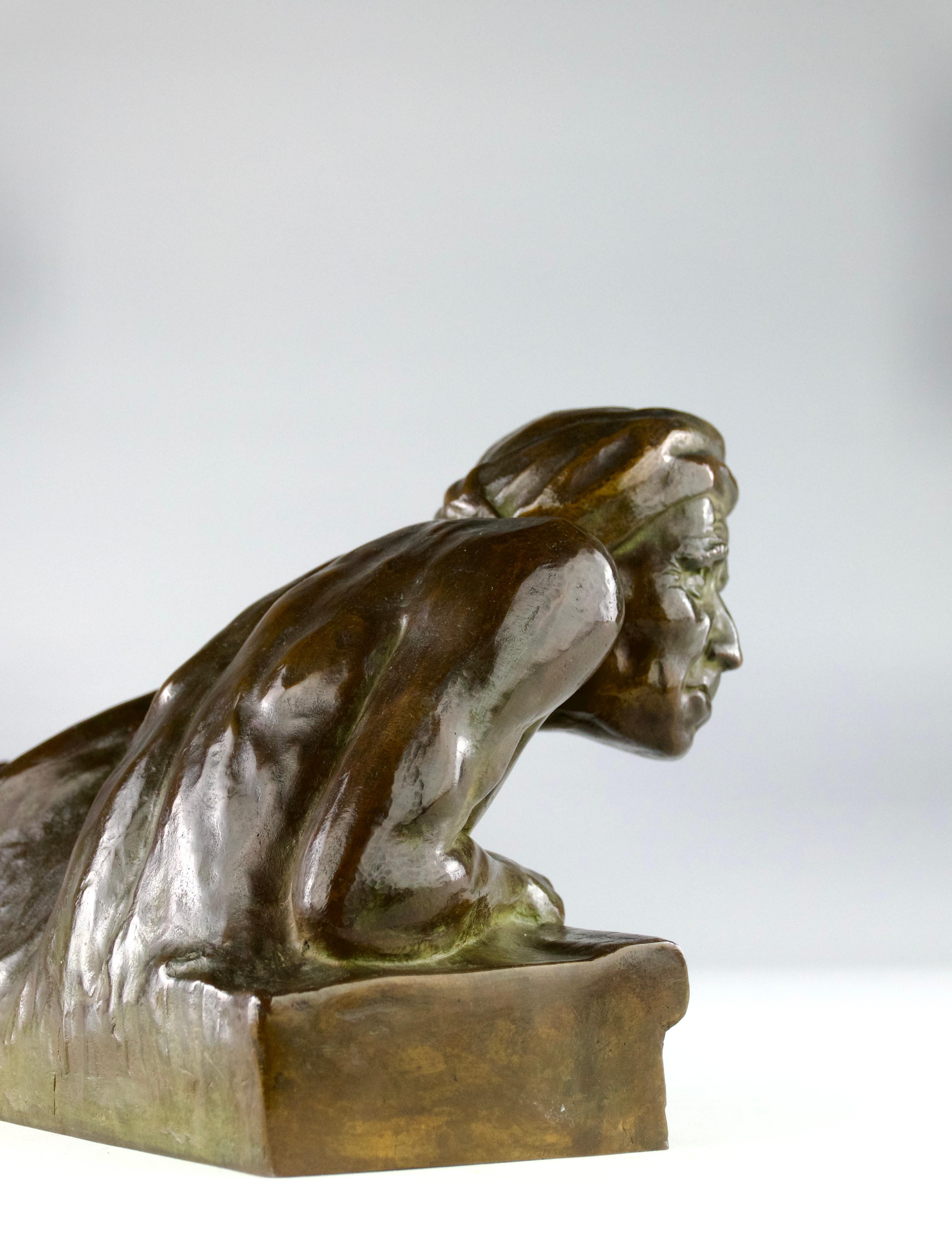 Gaston Hauchecorne, Malay Pirate Bronze Sculpture, France 1900s For Sale 8