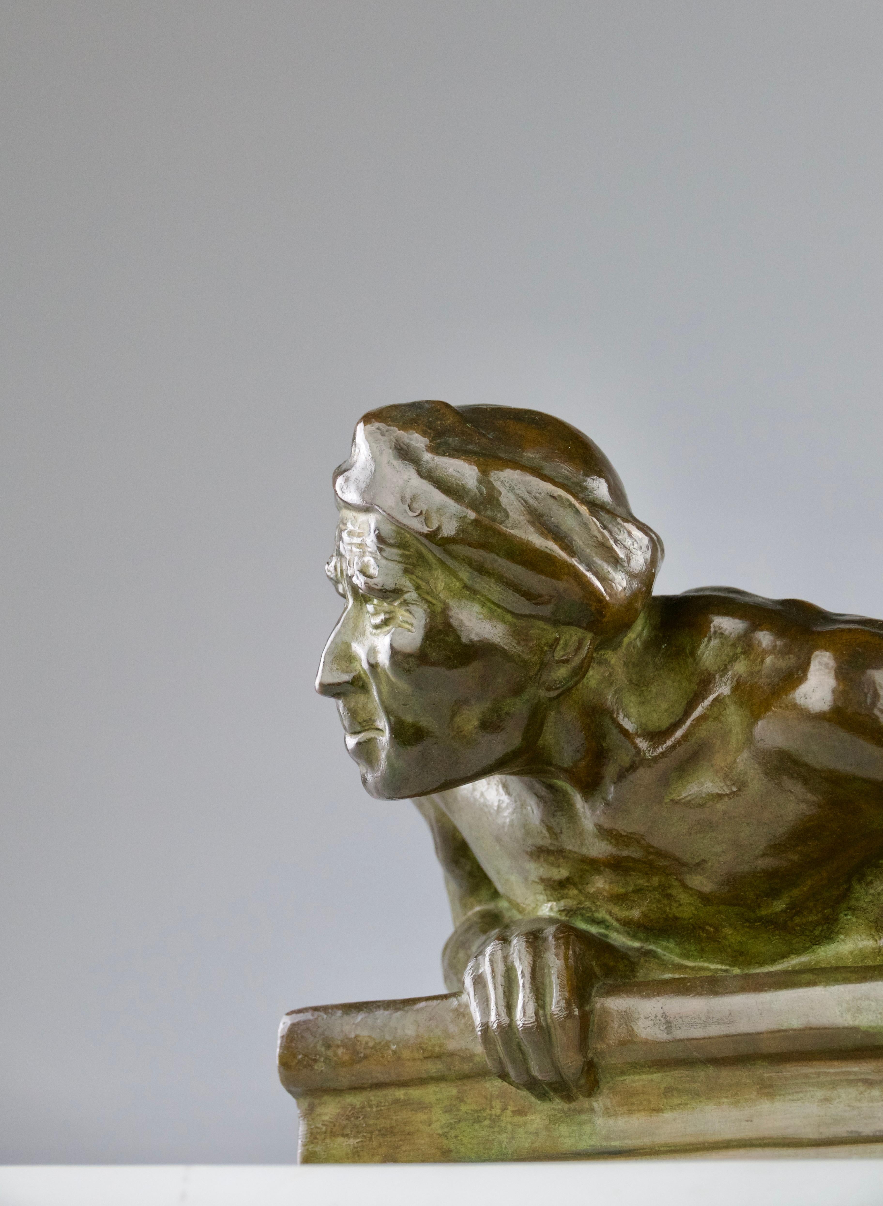 Gaston Hauchecorne, Malay Pirate Bronze Sculpture, France 1900s For Sale 1
