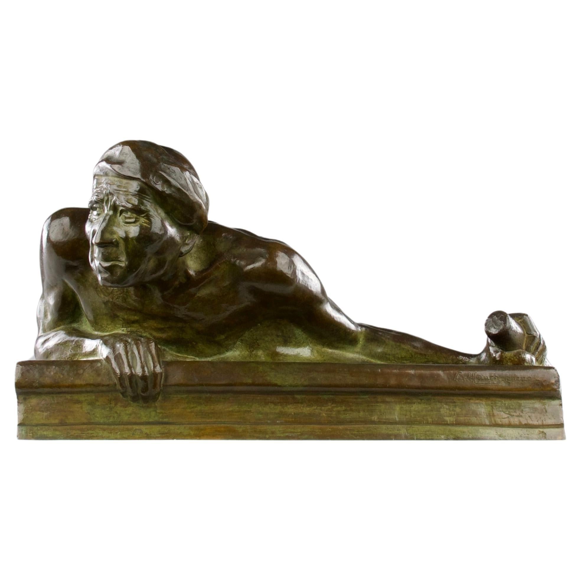 Gaston Hauchecorne, Malay Pirate Bronze Sculpture, France 1900s For Sale