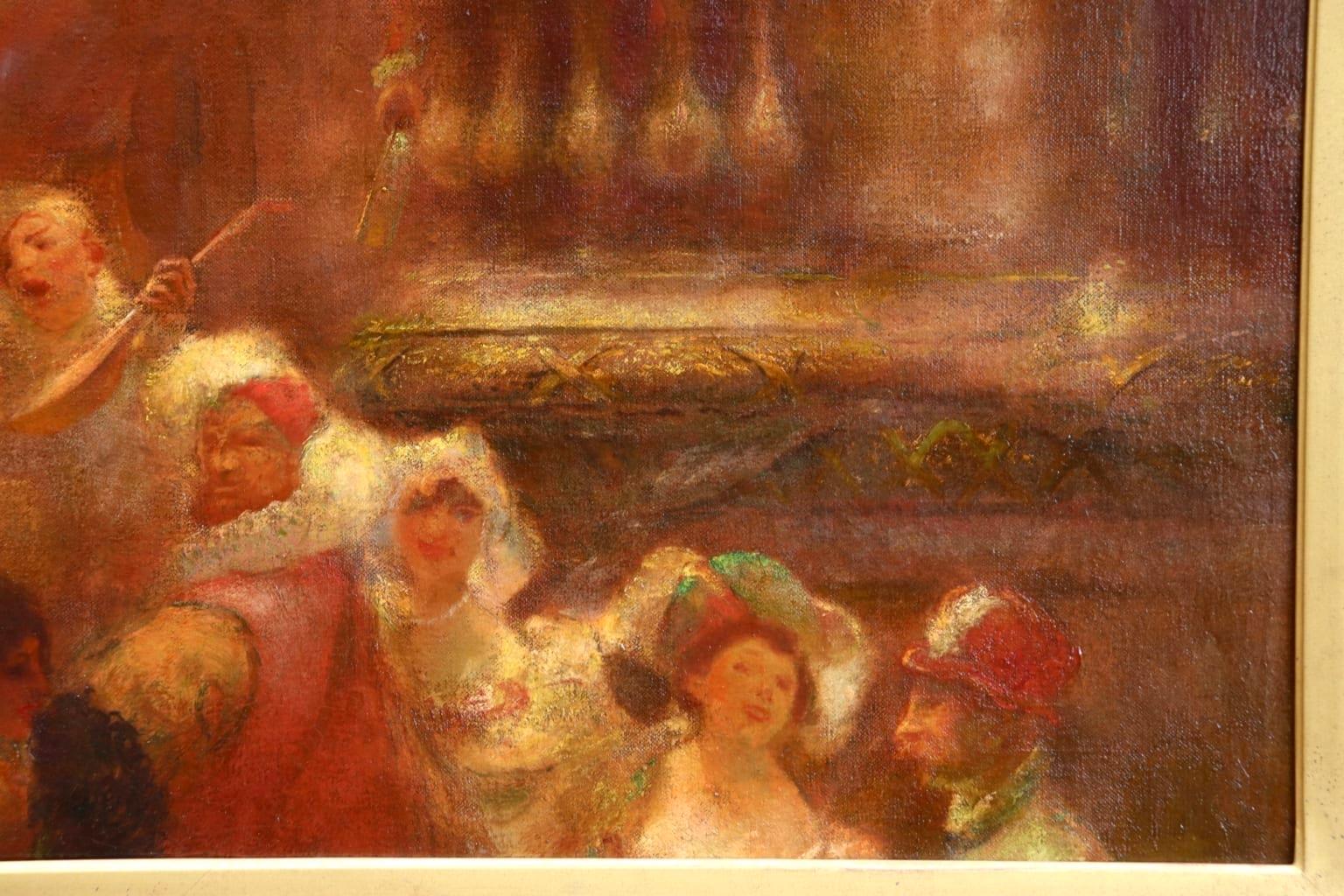 Commedia dell'arte - Impressionist Oil, Figures in Interior by Gaston La Touche 2