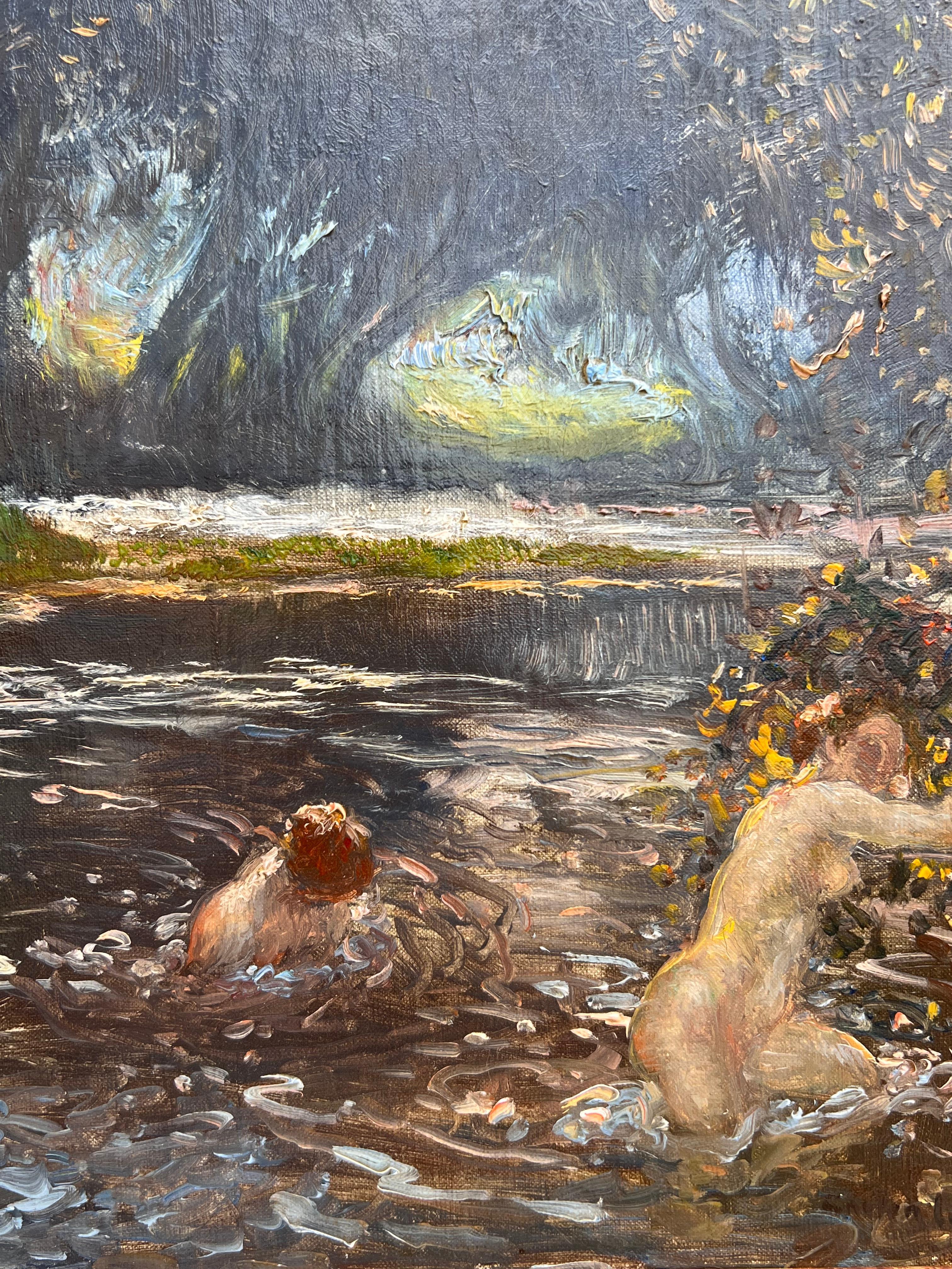Gaston La Touche, L'Après-midi d'un faune, huile sur toile For Sale 5