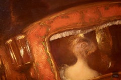 Le Chariot - Post Impressionist Oil, Figures at Night by Gaston La Touche