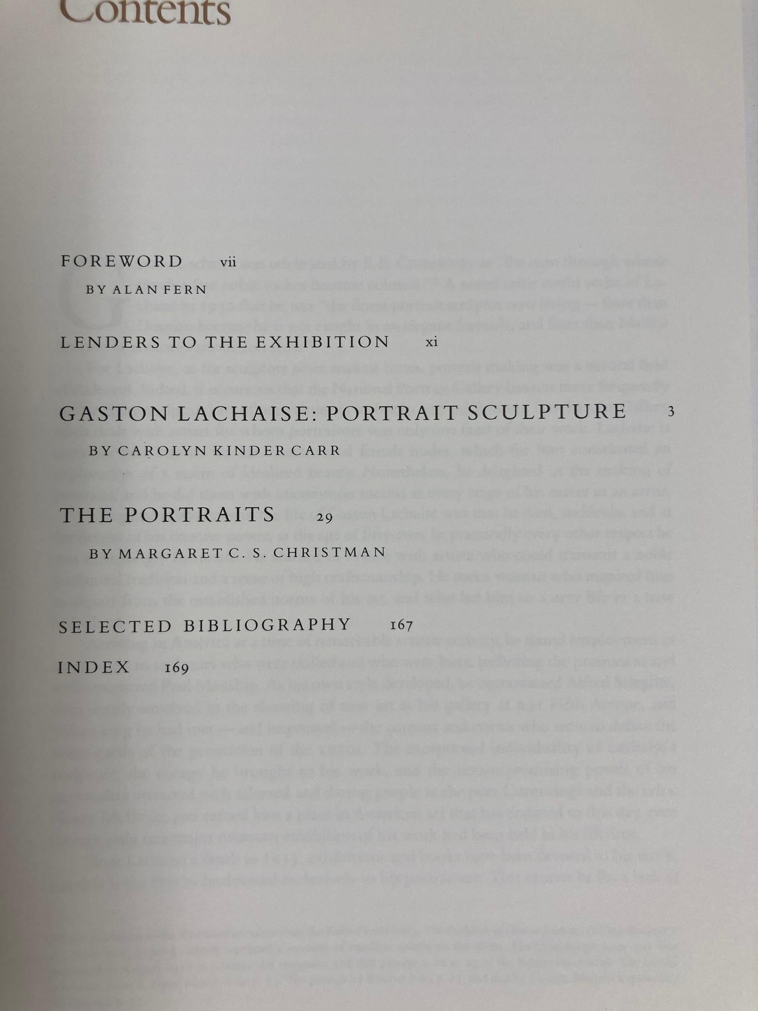 Gaston Lachaise: Portrait Sculpture by Carolyn Kinder Carr Softcover Book 1985 In Good Condition For Sale In North Hollywood, CA