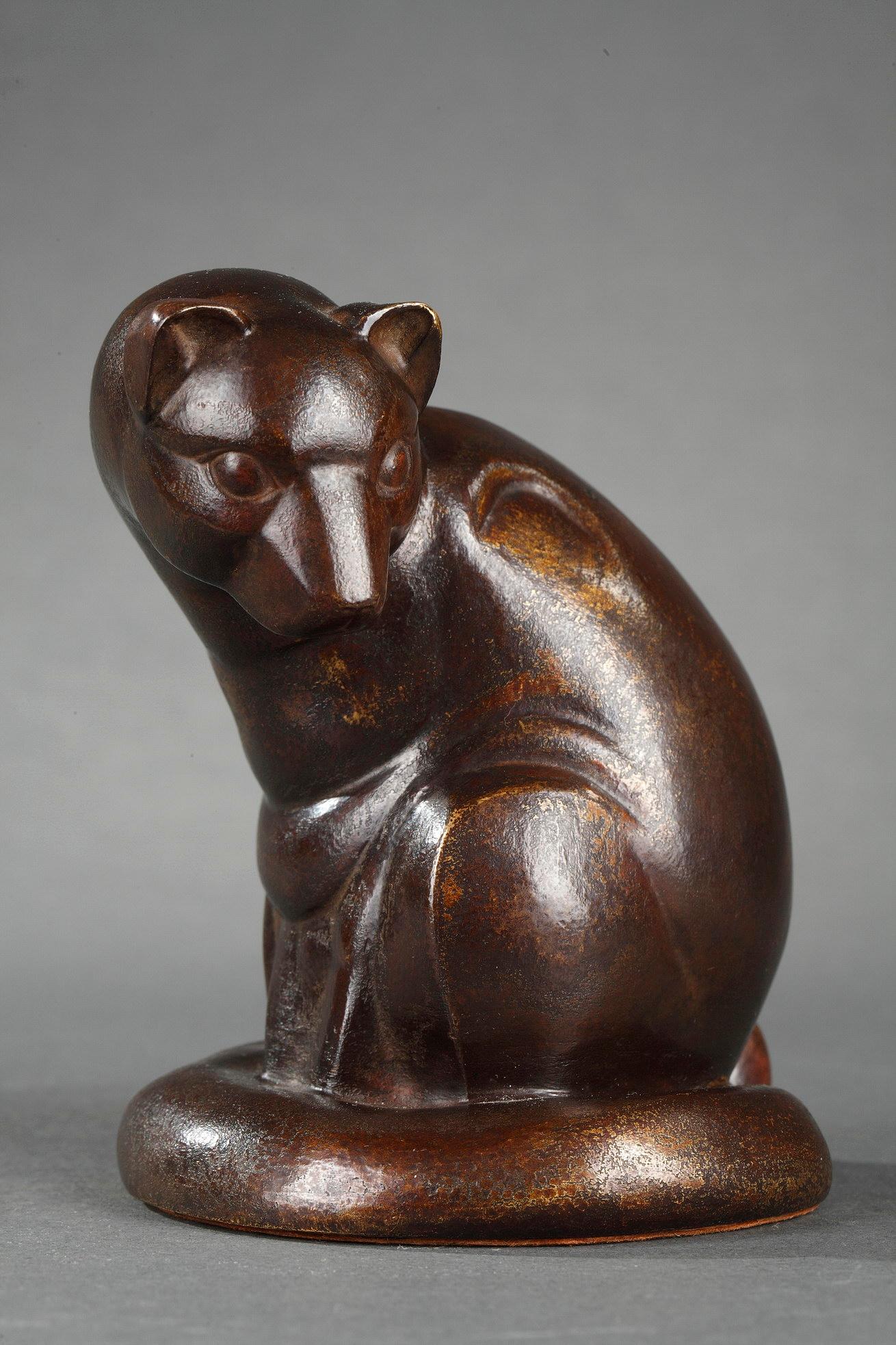 Genet - Art Deco Sculpture by Gaston Le Bourgeois
