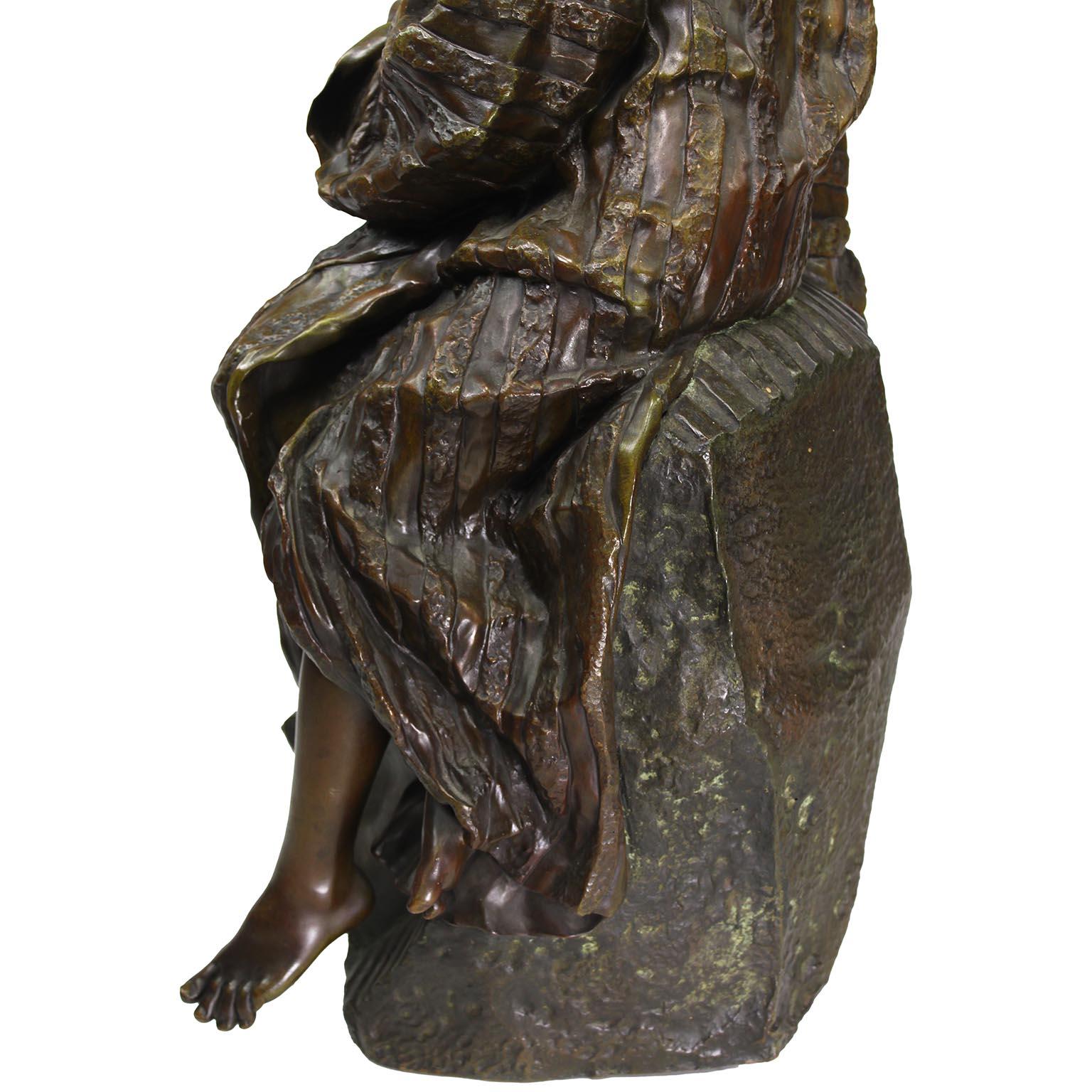 Gaston Leroux Bronze Figure of Aida on a Sphinx, French, 19th Century For Sale 7