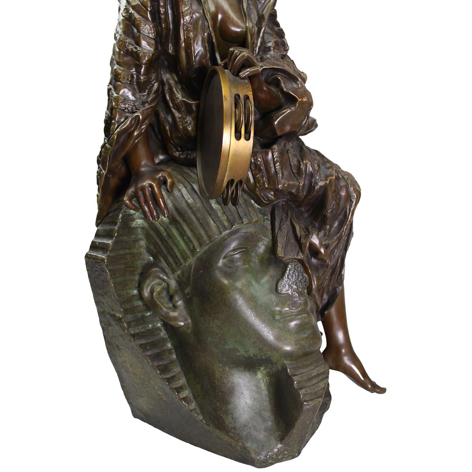Gaston Leroux Bronze Figure of Aida on a Sphinx, French, 19th Century For Sale 8