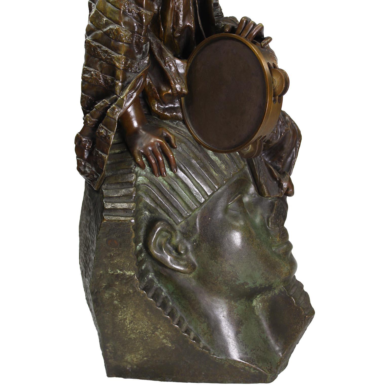 Gaston Leroux Bronze Figure of Aida on a Sphinx, French, 19th Century For Sale 9