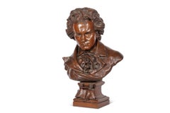 A Monumental, Richly Patinated Bronze Bust of Beethoven by G. Leroux